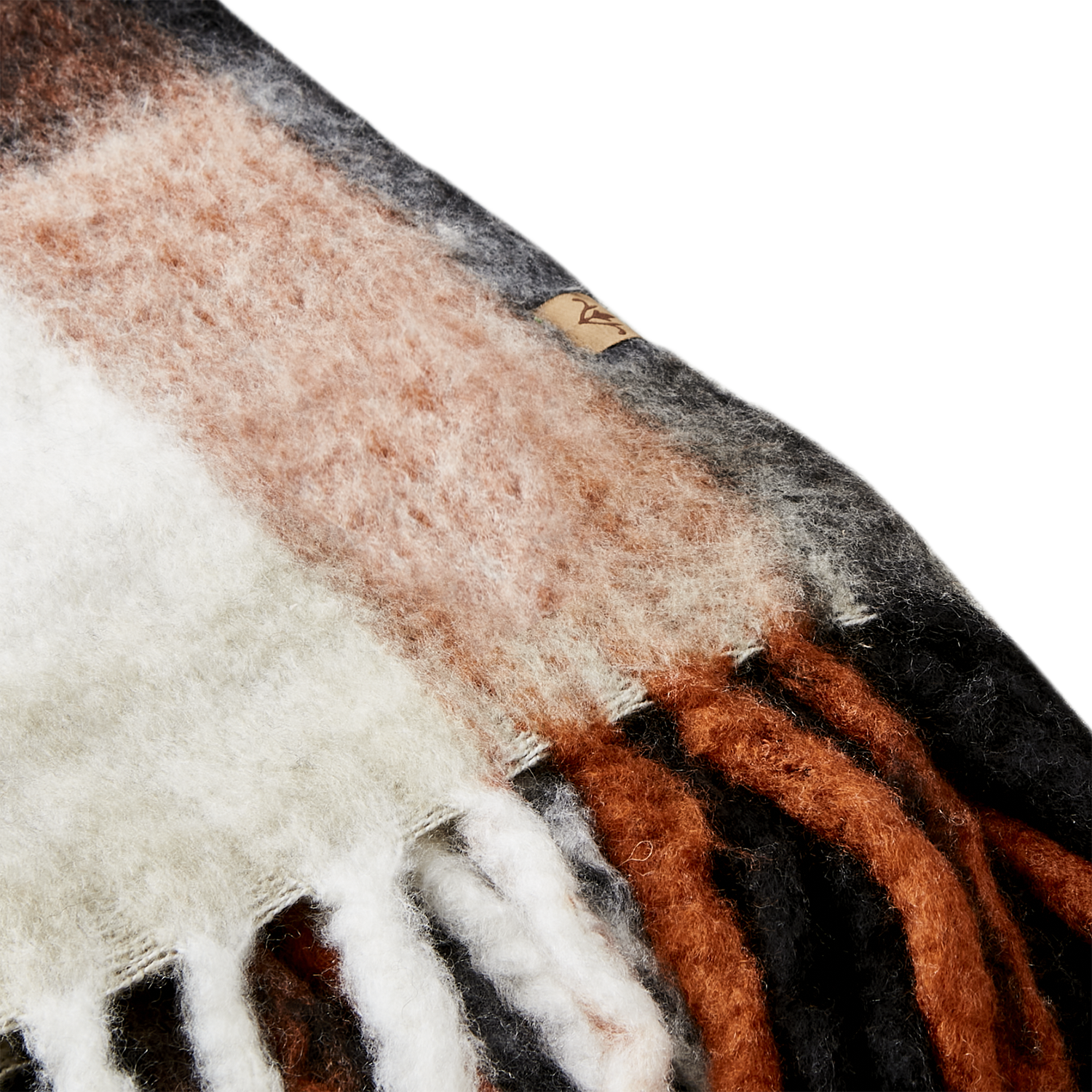 Affari Of Sweden FRASSE Filt, Svart/vit/terrakotta 2 pack