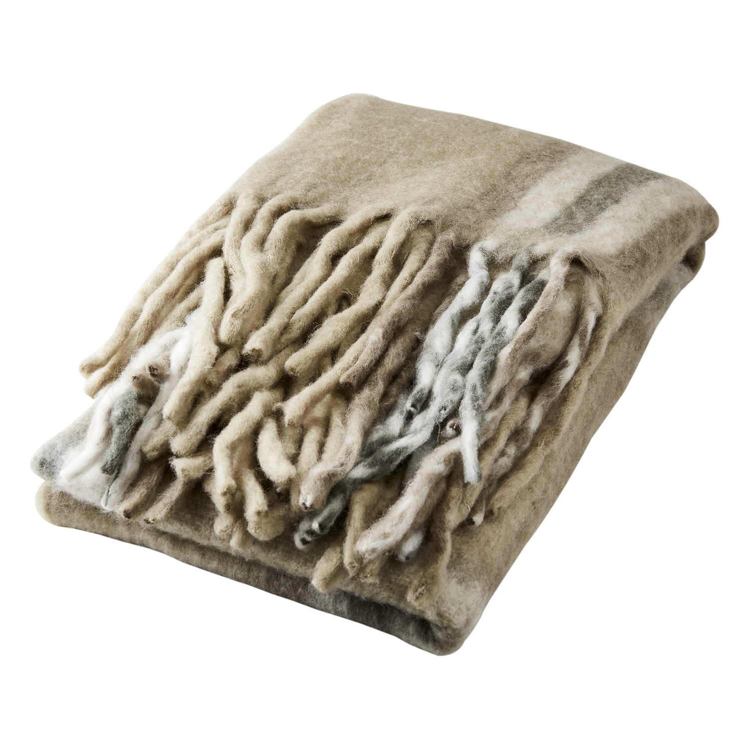 Affari Of Sweden FRASSE Filt, Beige/grå/grön 2 pack