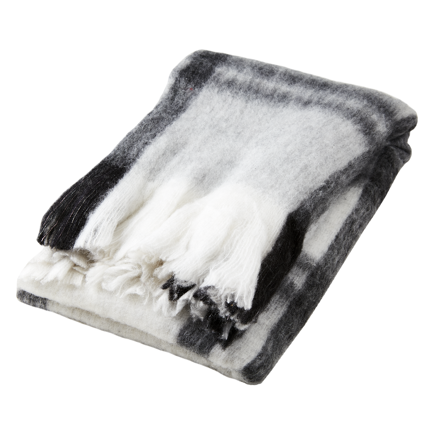 Affari Of Sweden FRASSE Filt, Svart/grå/vit 2 pack