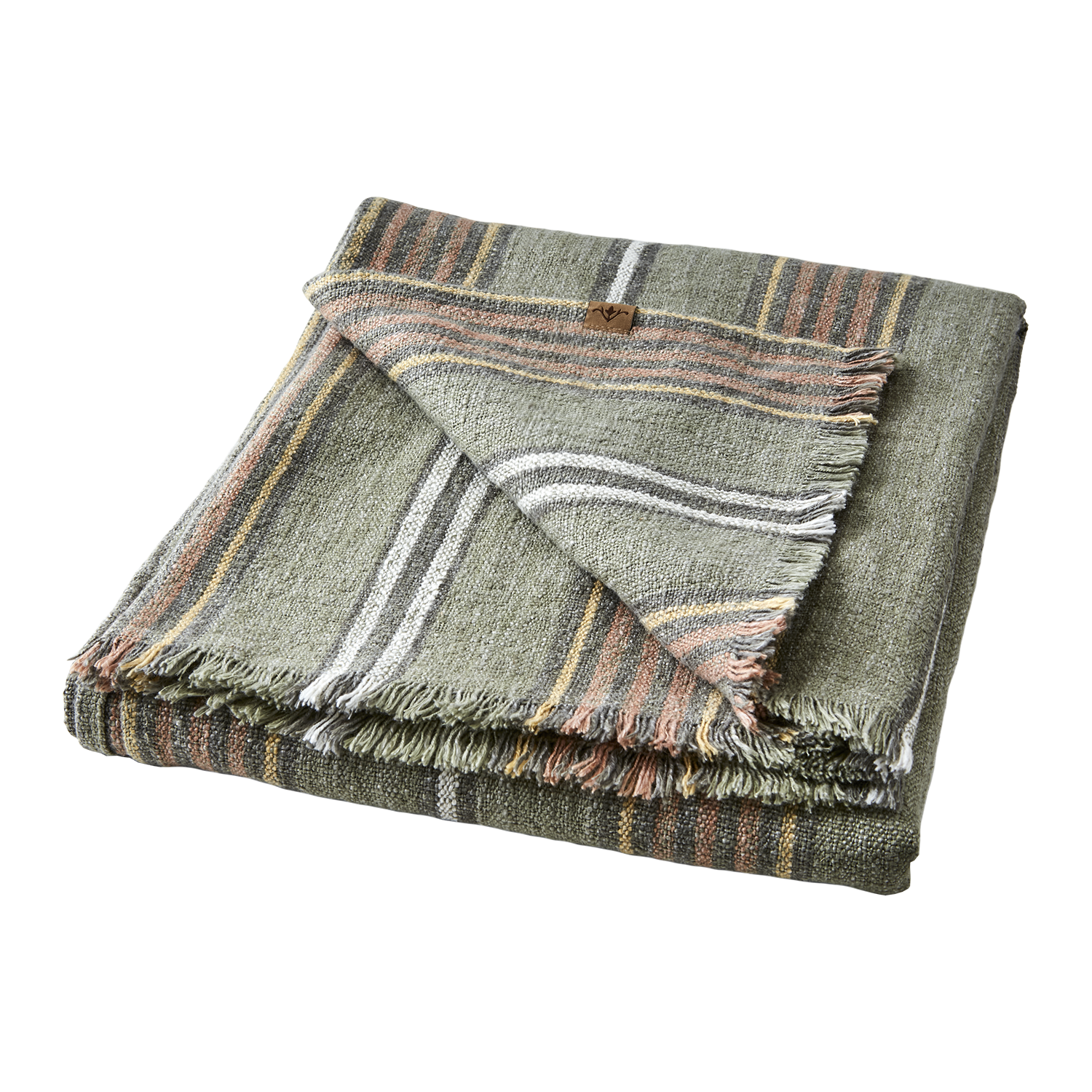 Affari Of Sweden HILDA Filt/duk, Grön/rostbrun/vit/gul