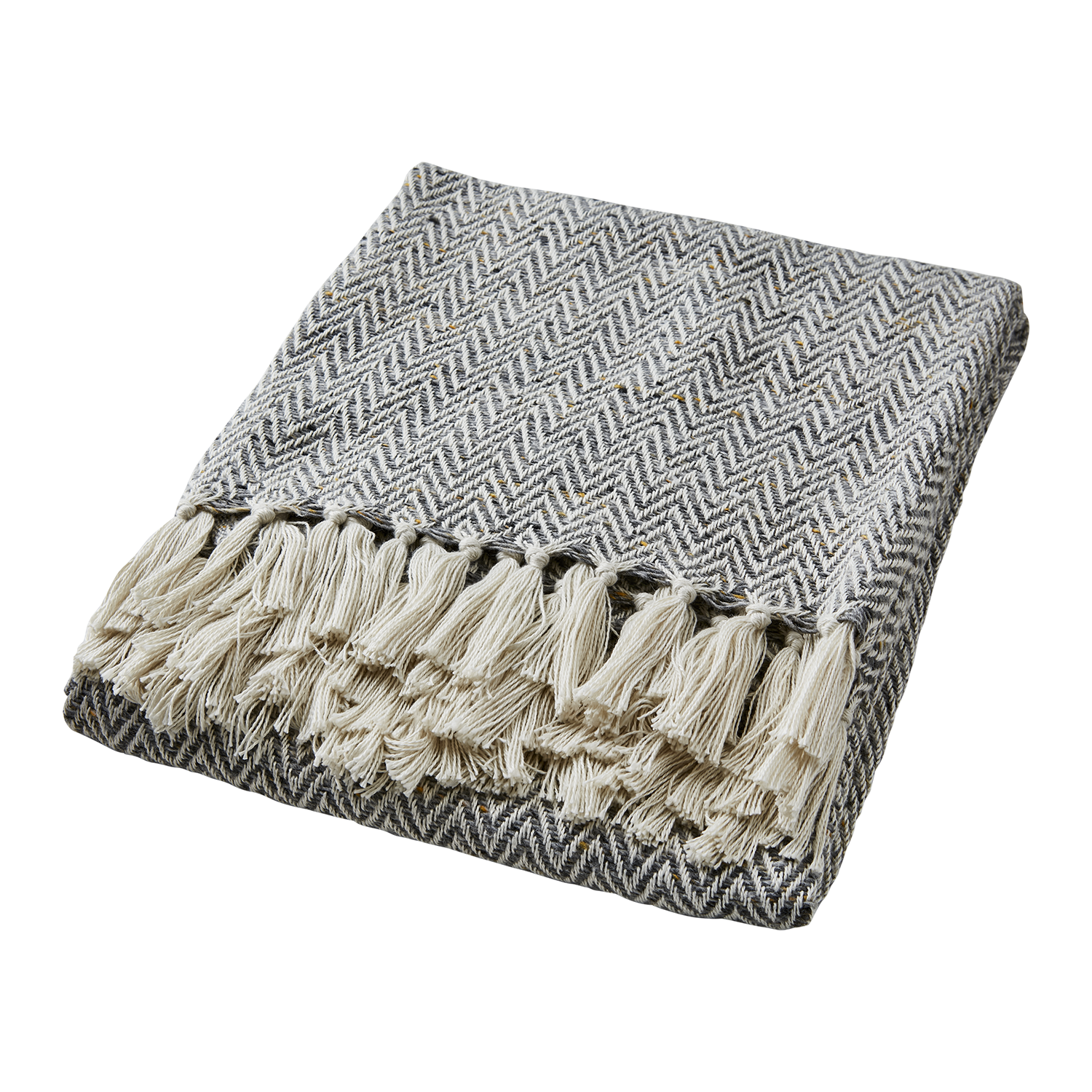 Affari Of Sweden PETRA Filt, Ljusgrå/elfenben/senapsgul 2 pack