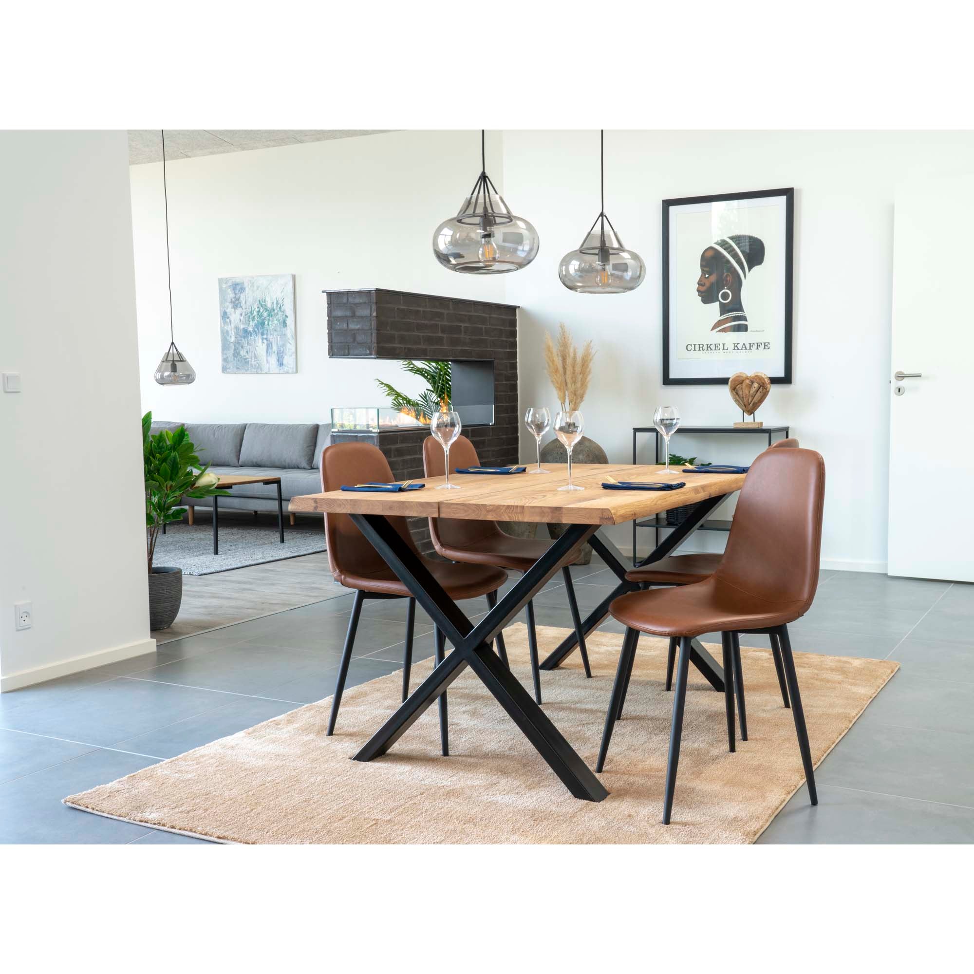 House Nordic Stockholm Matstol 2 pack Brun