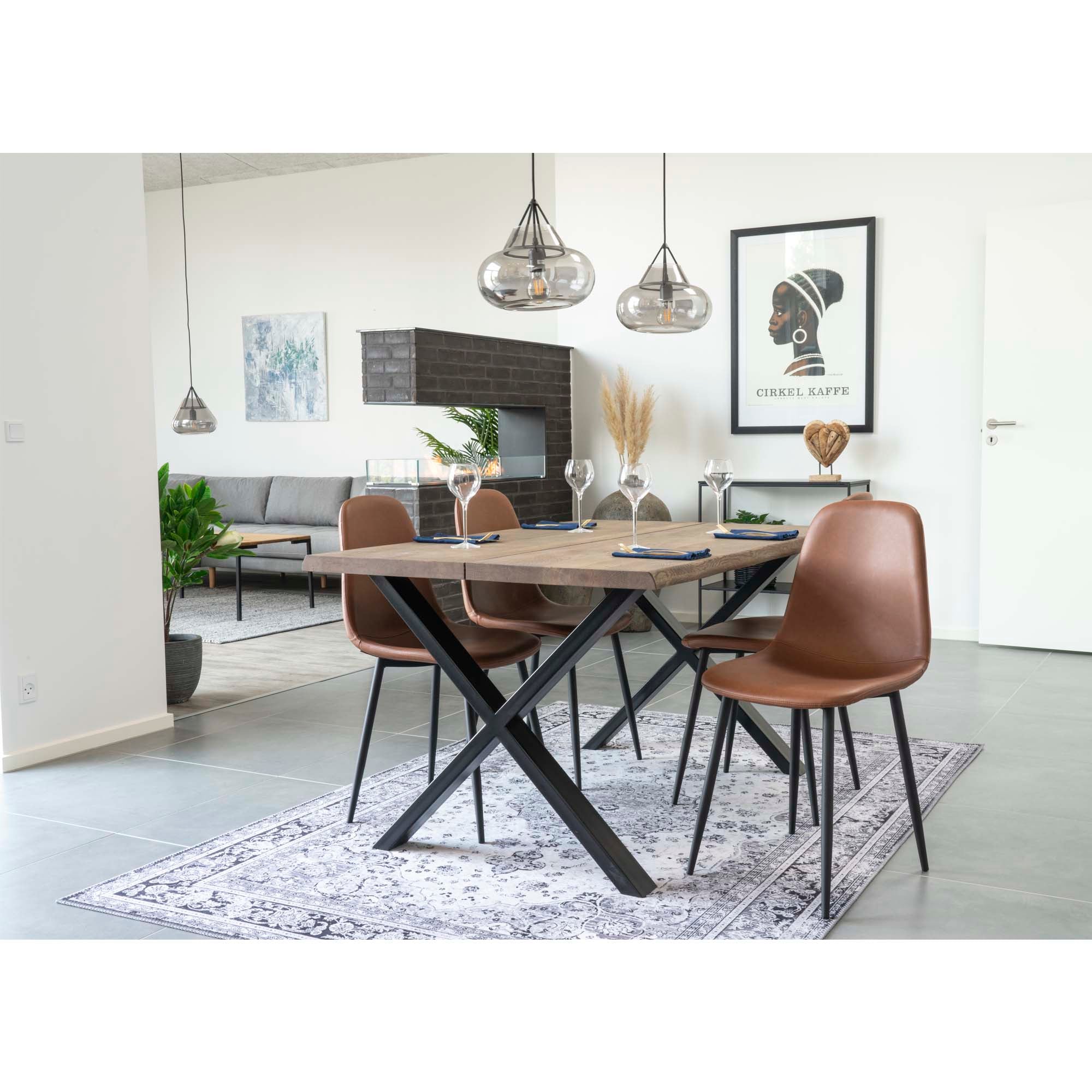 House Nordic Stockholm Matstol 2 pack Brun