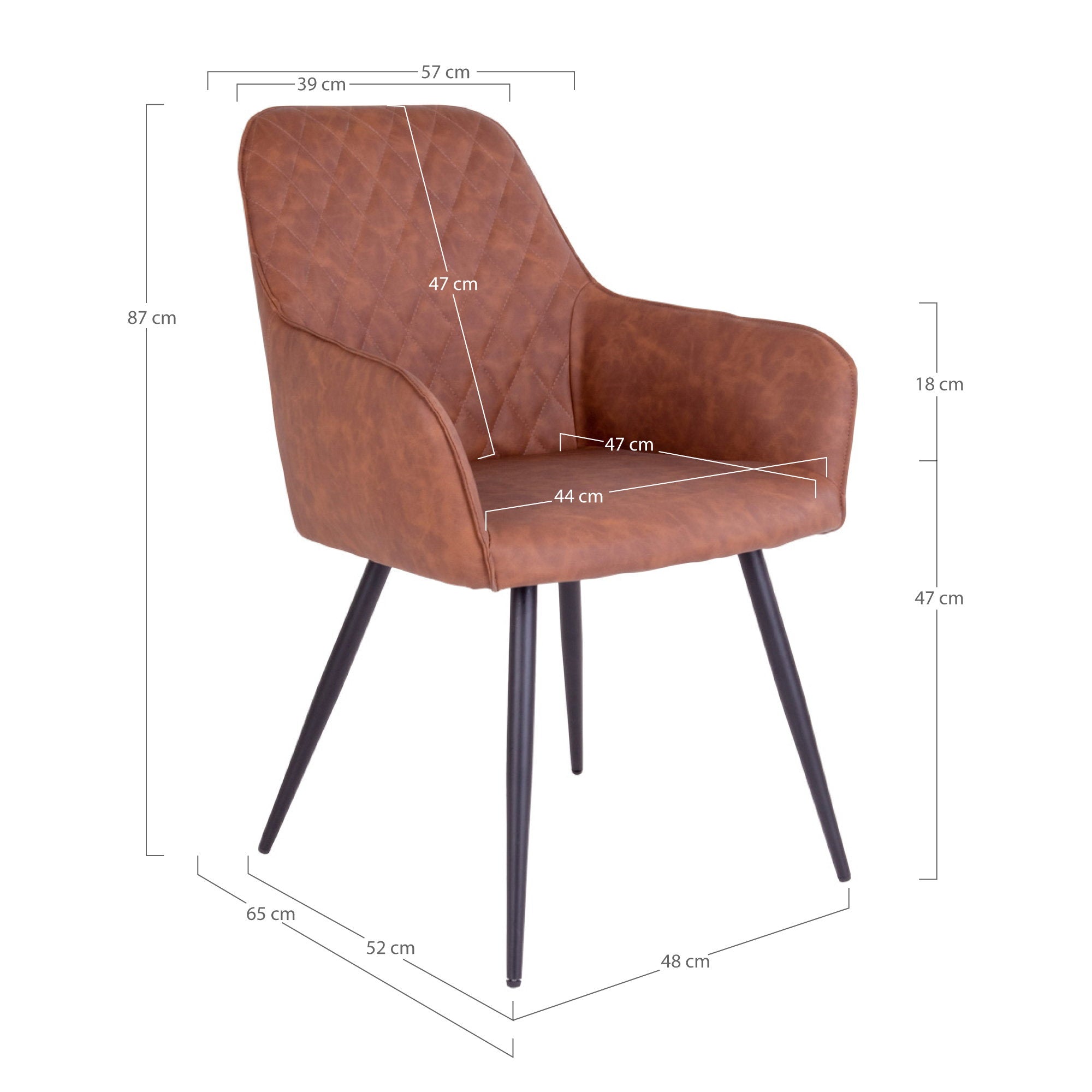 House Nordic Harbo Matstol 2 pack Brun