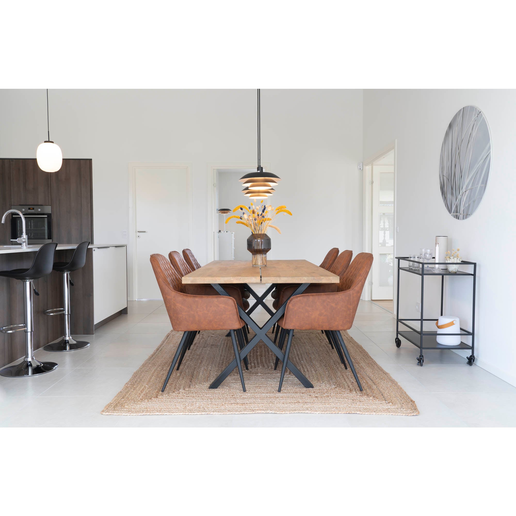 House Nordic Harbo Matstol 2 pack Brun