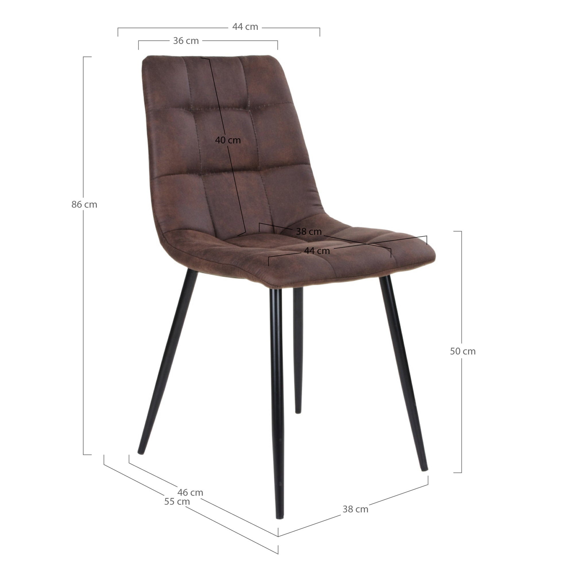 House Nordic Middelfart Matstol 2 pack Brun