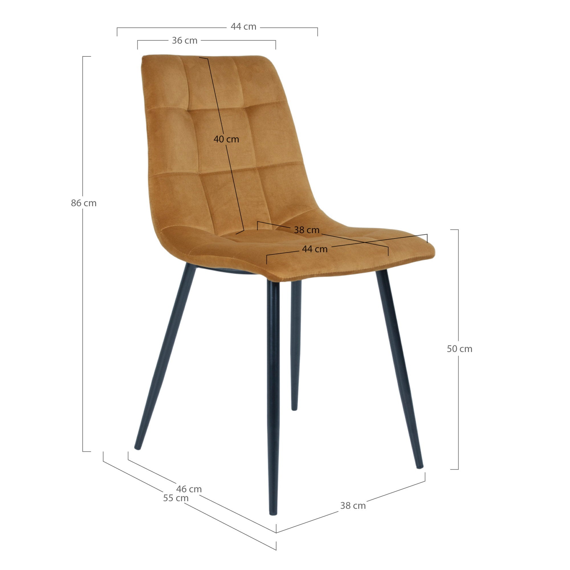 House Nordic Middelfart Matstol 2 pack Mustard Yellow