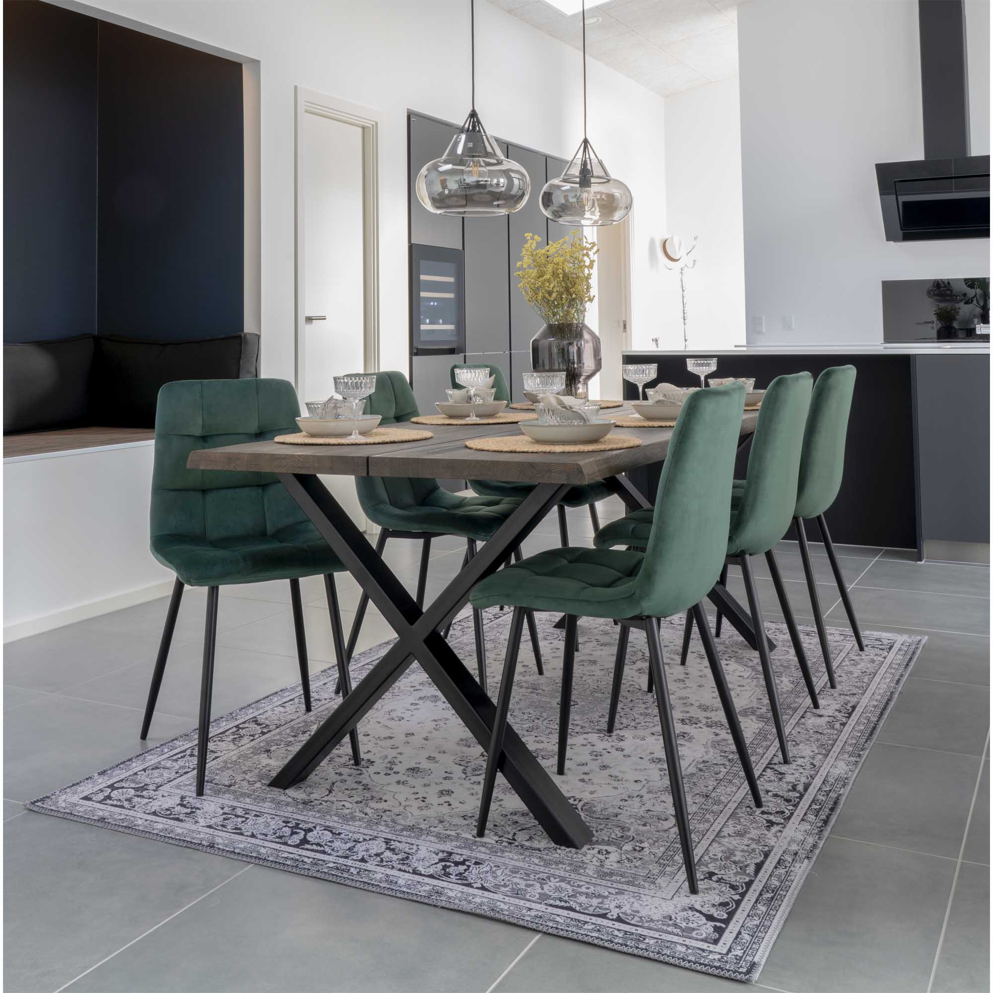 House Nordic Middelfart Matstol 2 pack Mörkgrön