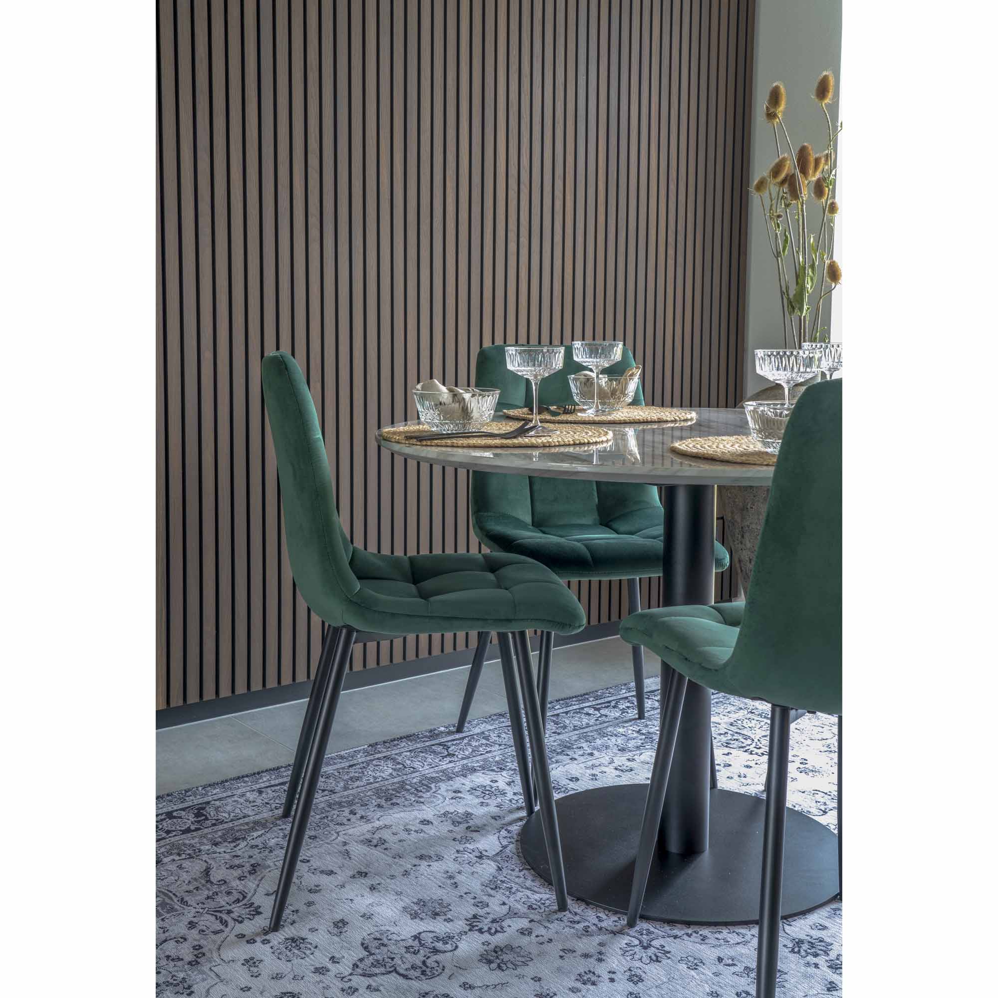 House Nordic Middelfart Matstol 2 pack Mörkgrön