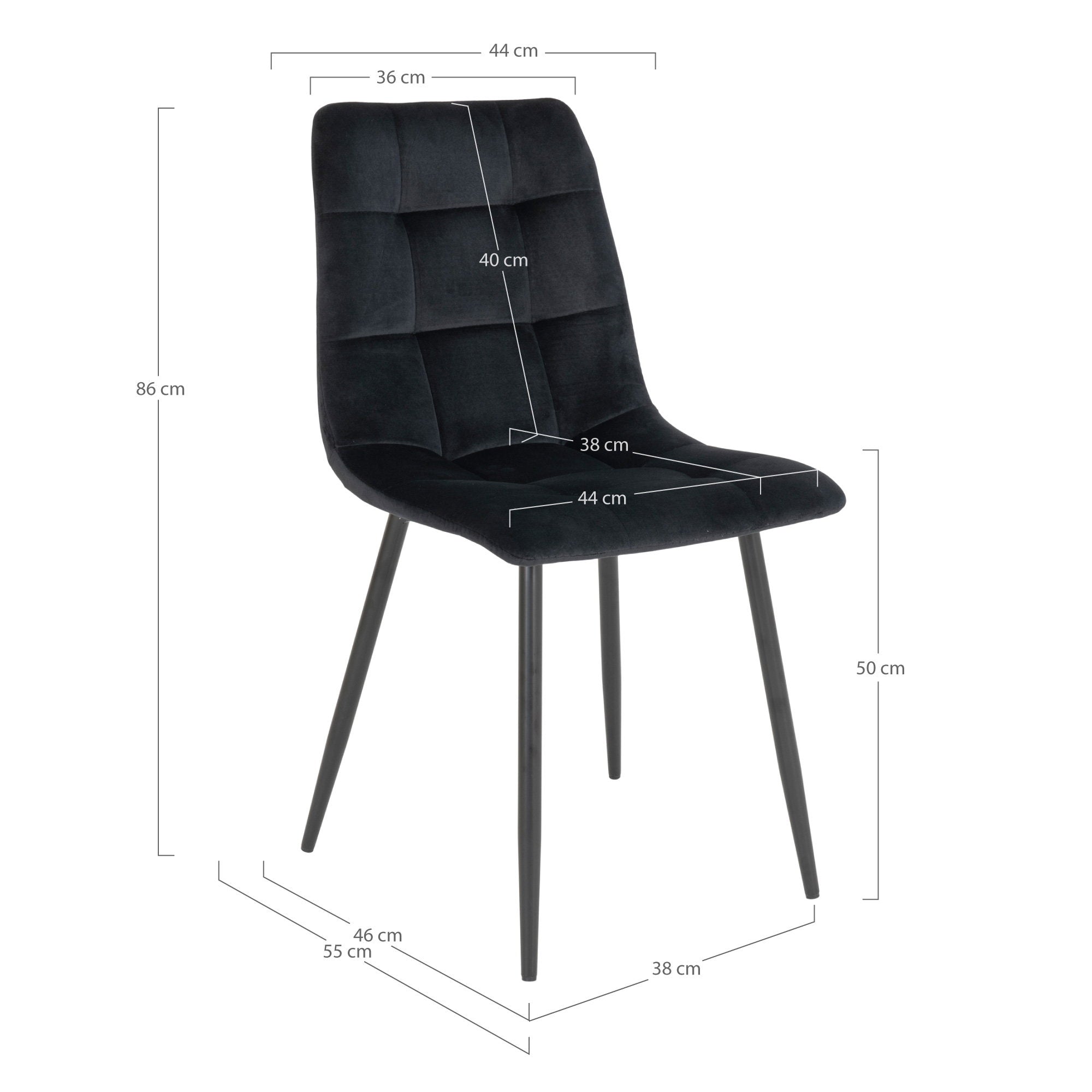 House Nordic Middelfart Matstol 2 pack Svart
