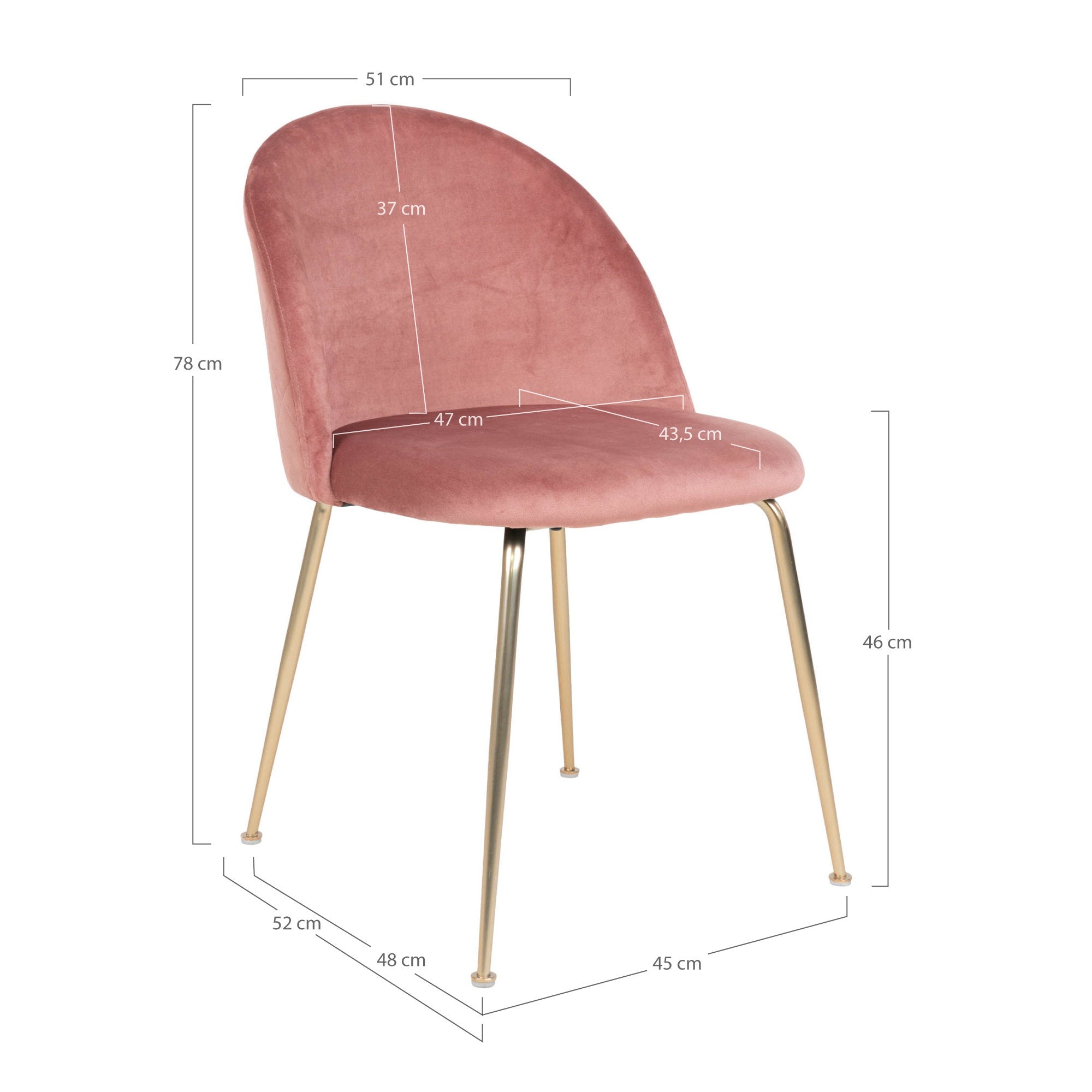 House Nordic Geneve Matstol 2 pack Rose