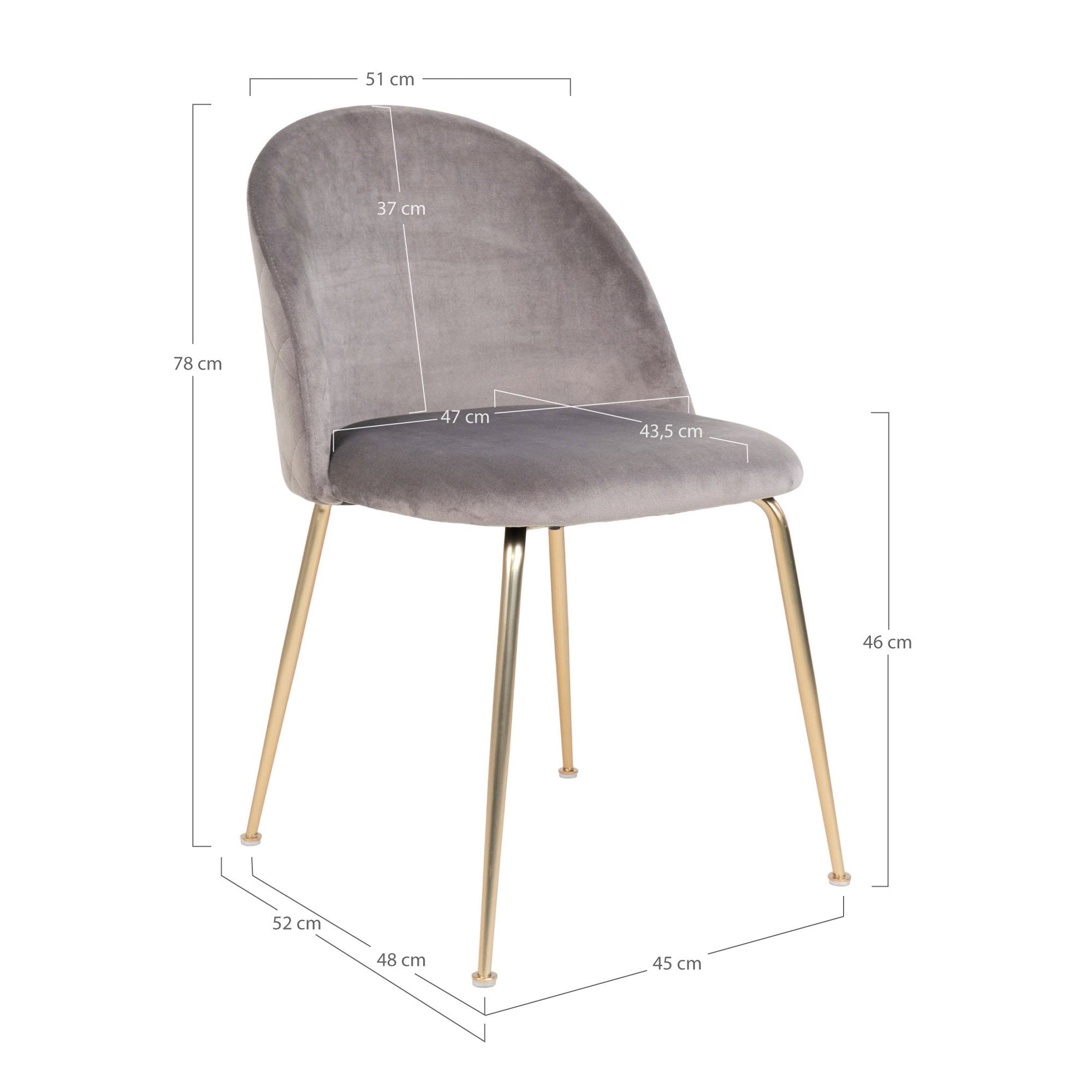House Nordic Geneve Matstol 2 pack Grå