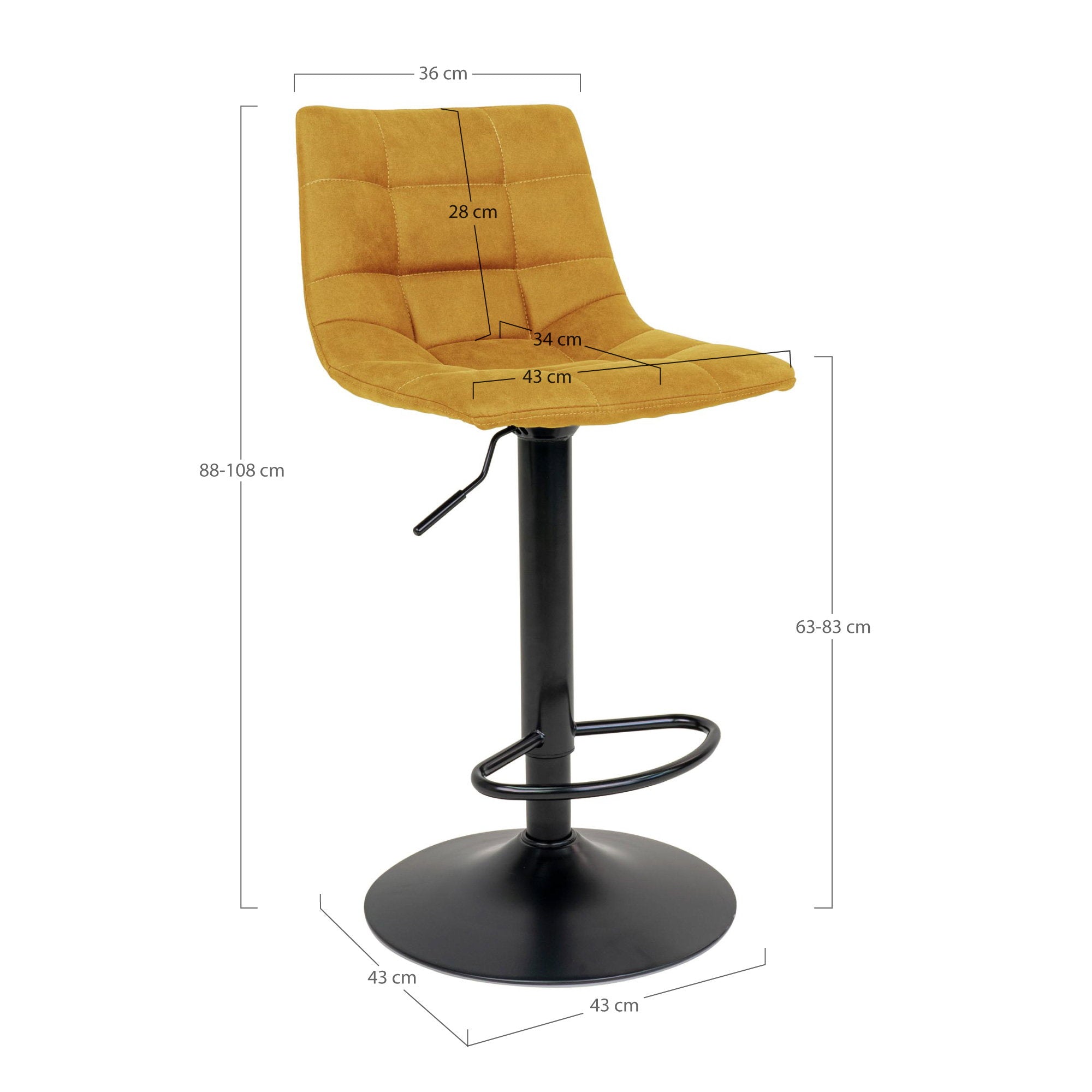 House Nordic Middelfart Barstol 2 pack Mustard Yellow