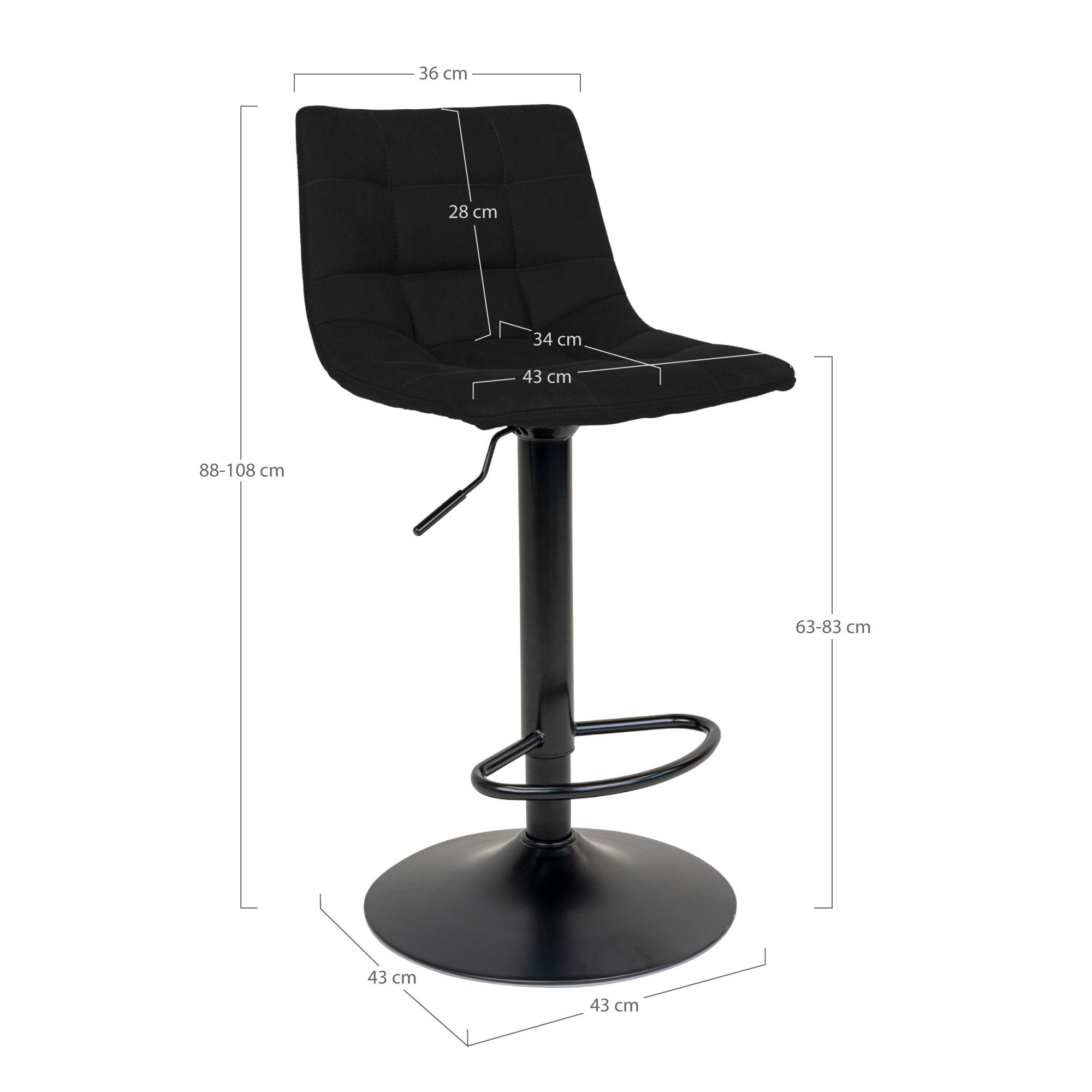 House Nordic Middelfart Barstol 2 pack Svart