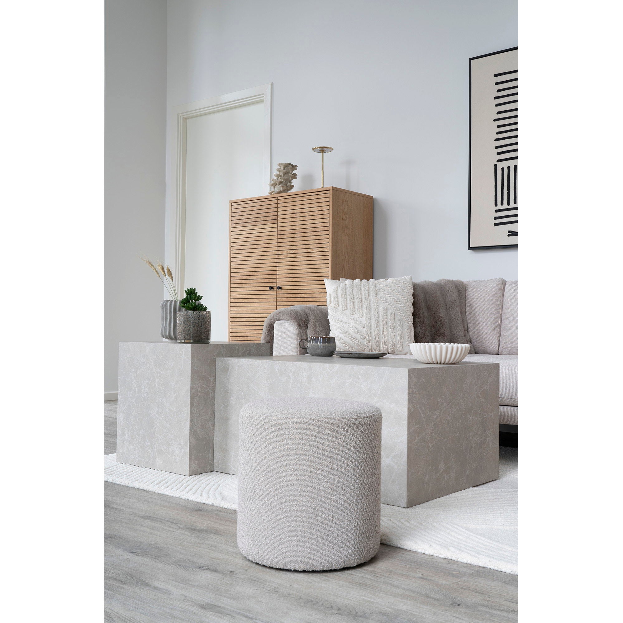 House Nordic Ejby Sittpuff Beige