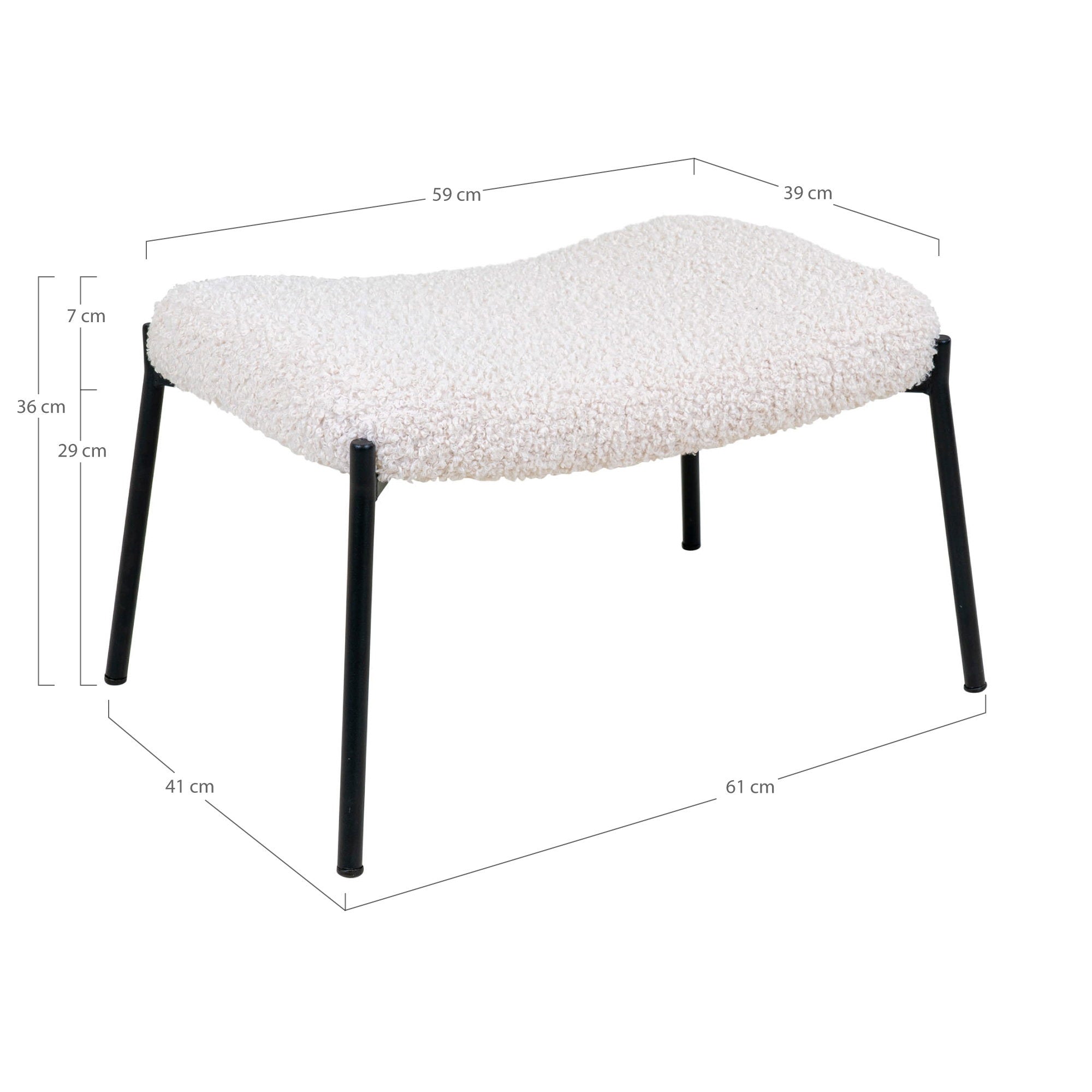House Nordic Glasgow Footrest Vit