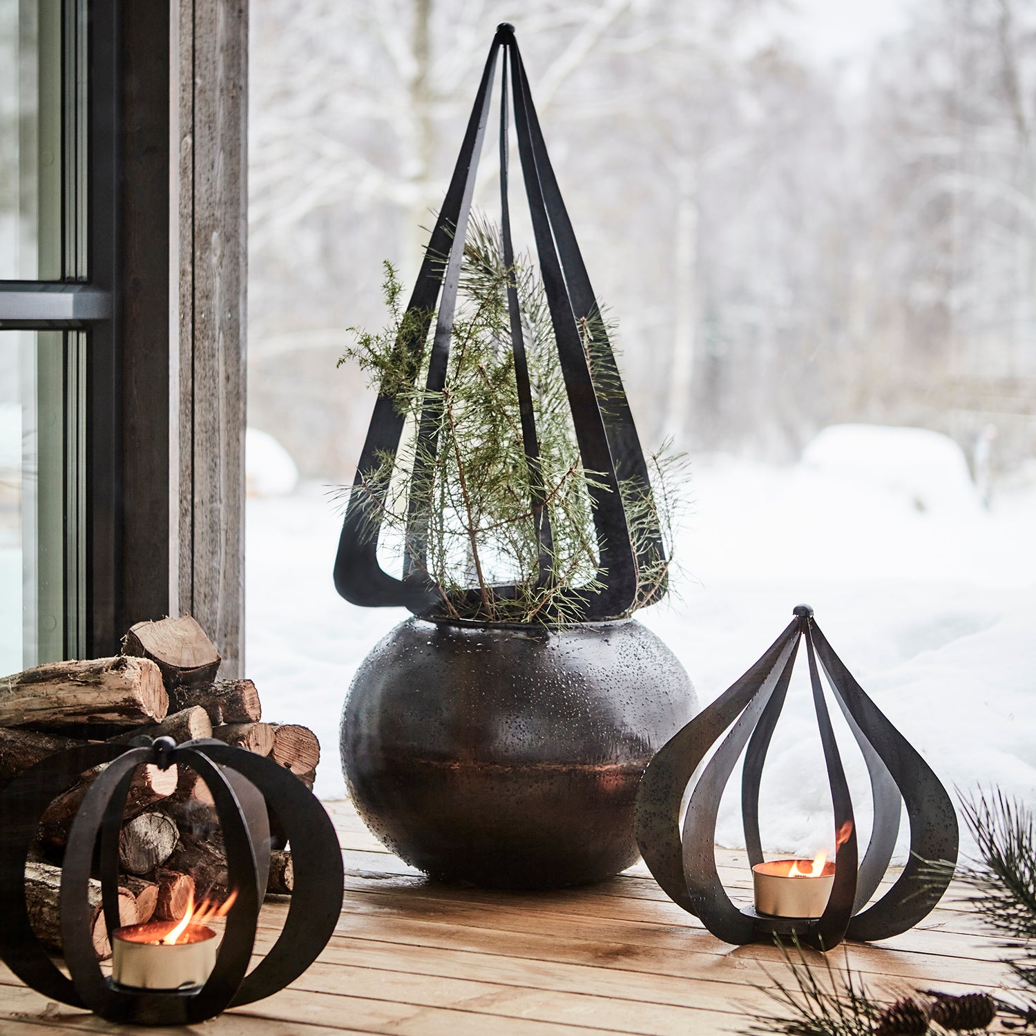 Affari Of Sweden BODIL Uteljushållare/växtstöd, Svart