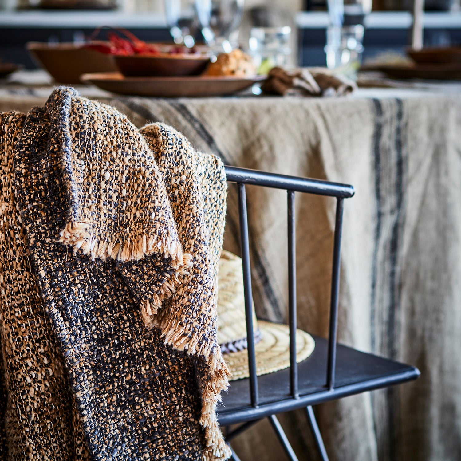 Affari Of Sweden NINA Filt, Svart/beige