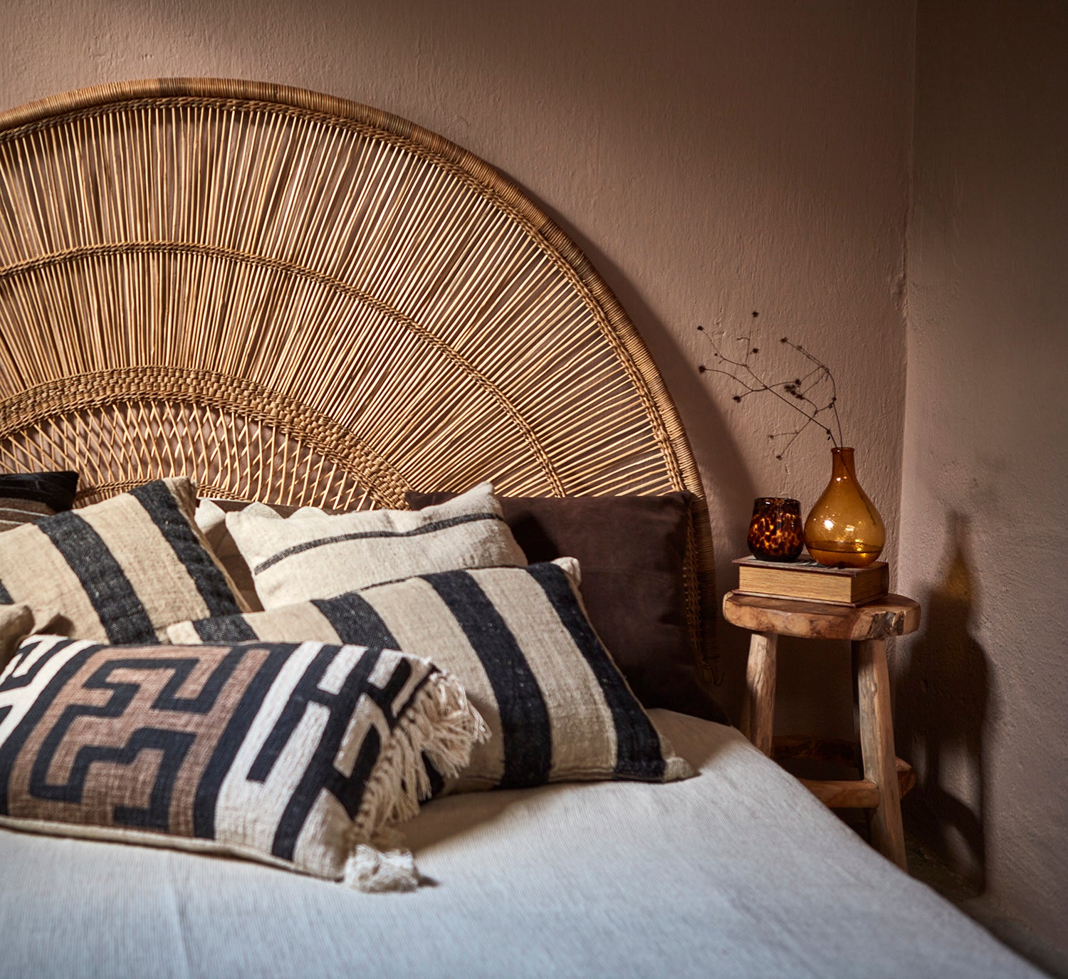 Affari Of Sweden FERNANDO Kuddfodral, Natur/svart/rost 4 pack