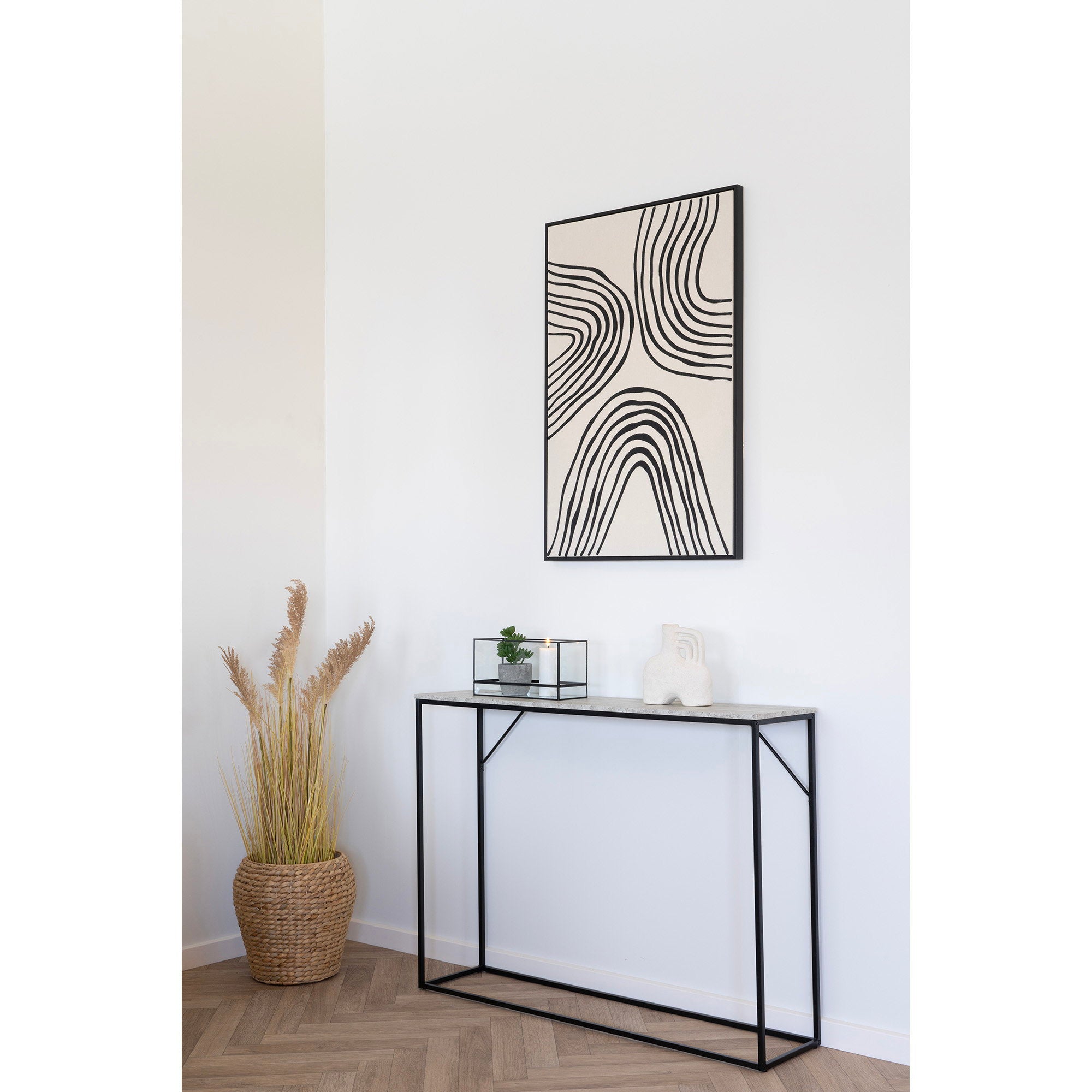 House Nordic Vita Konsolbord Svart / Natur