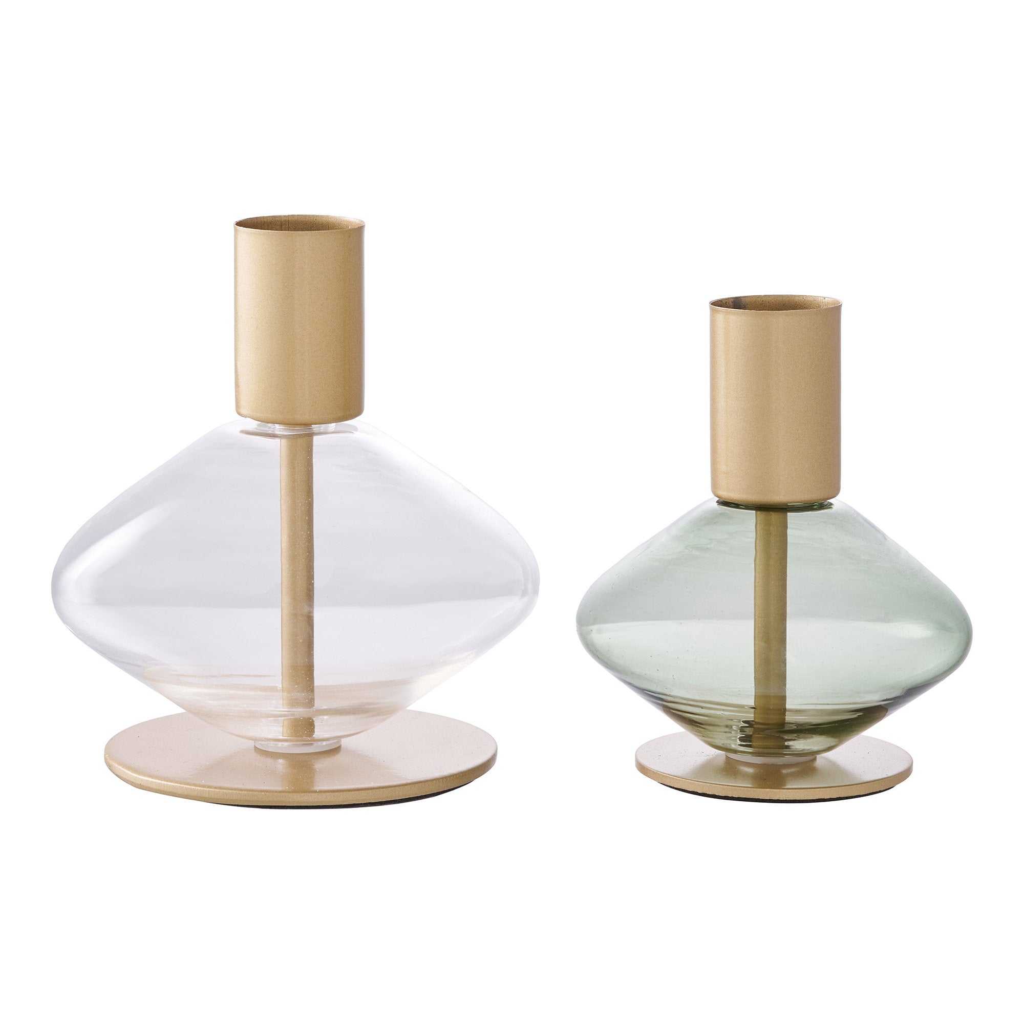House Nordic Ljusstake Gold / Grön / Clear