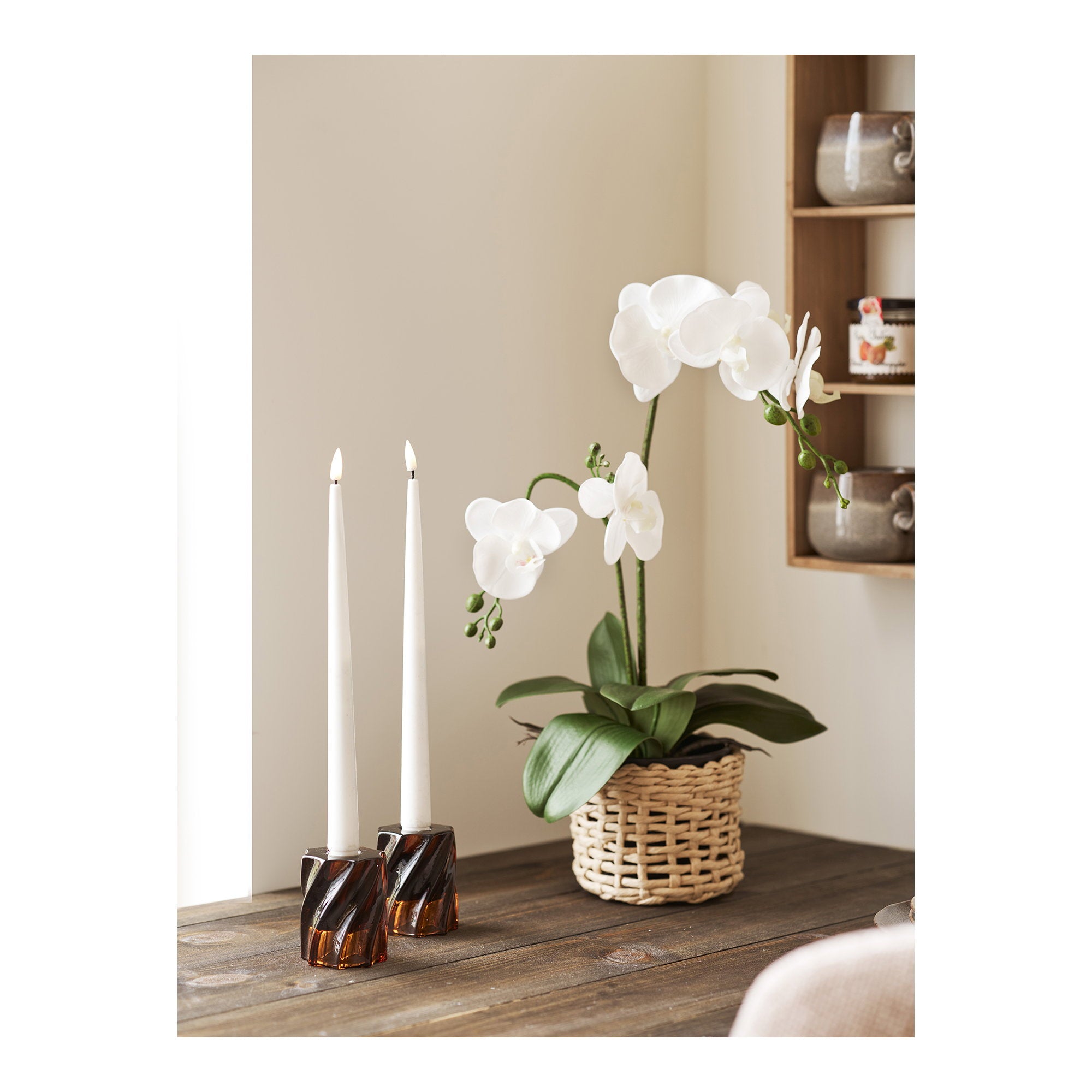 House Nordic Ljusstake Smoked Brun