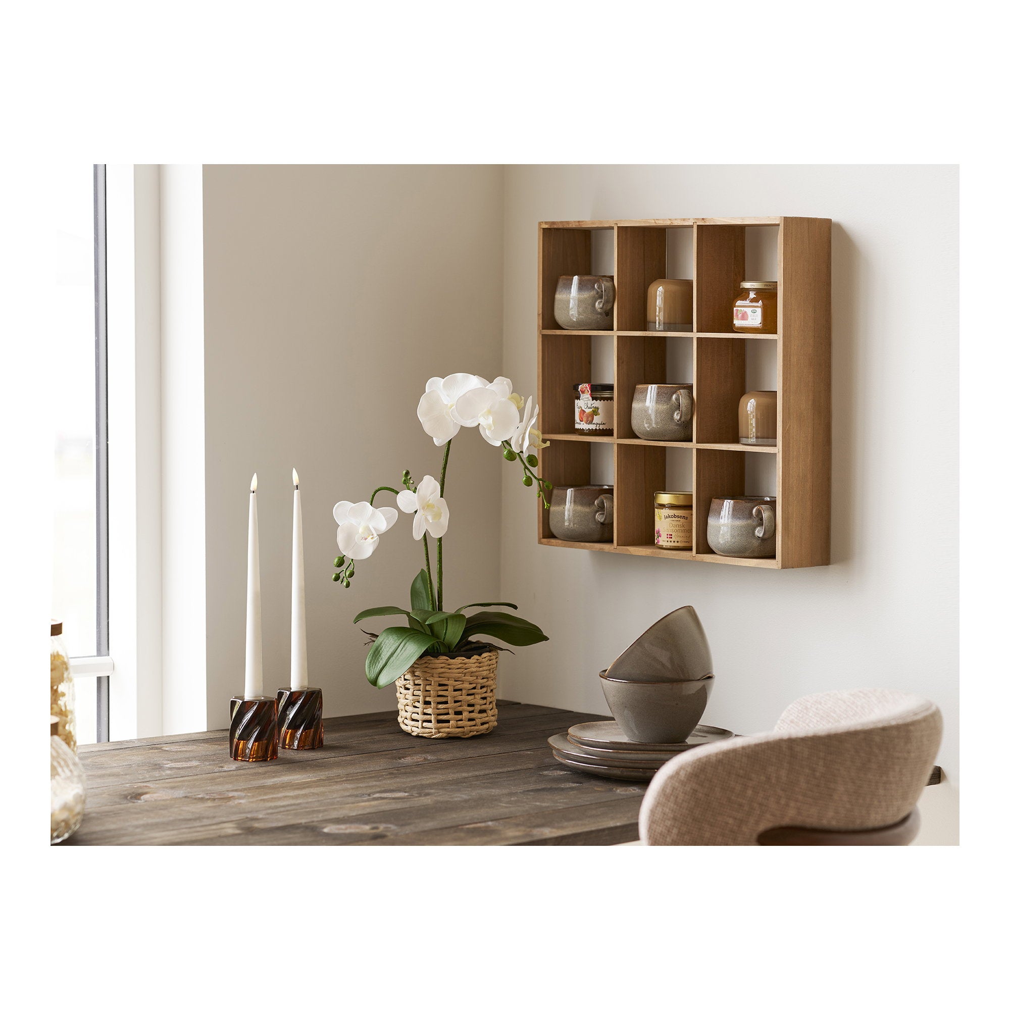 House Nordic Ljusstake Smoked Brun