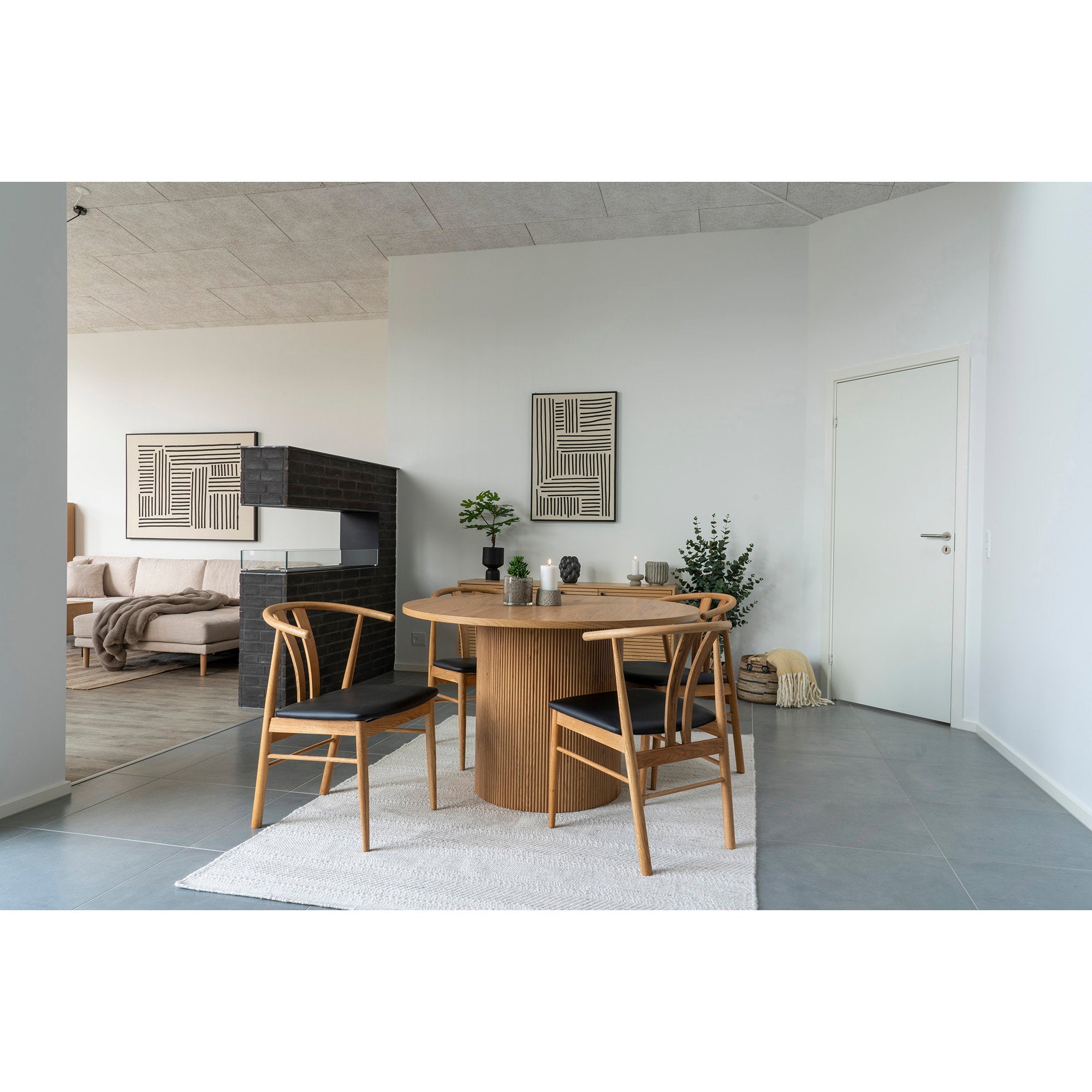 House Nordic Lipari Canvas Print Svart / Beige