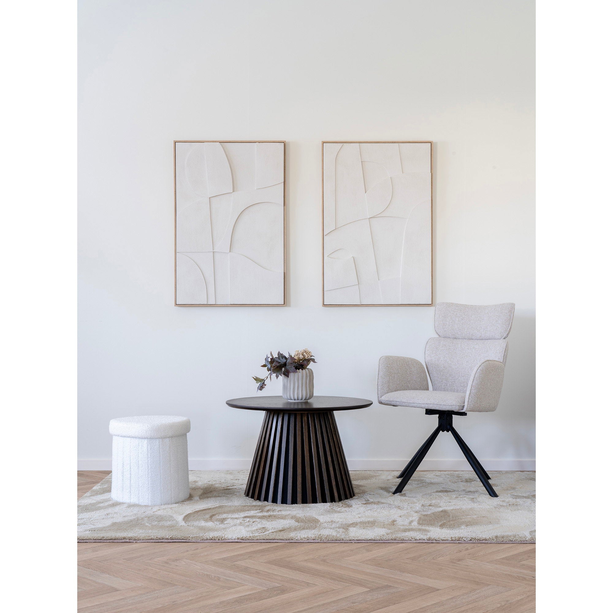 House Nordic Madeline Relief Wall Decoration Vit