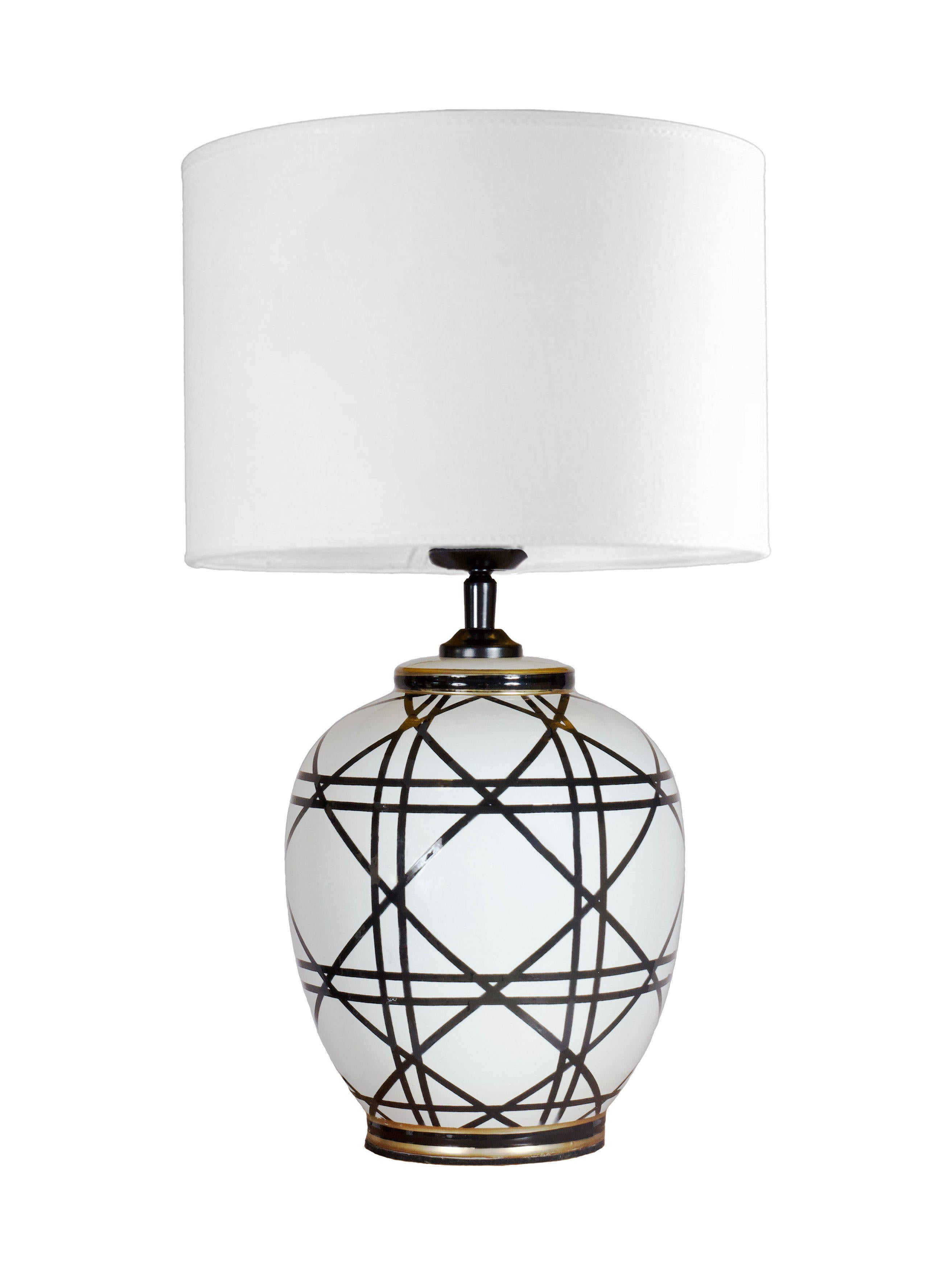 PR Home New York Bordslampa Svartvit 46cm