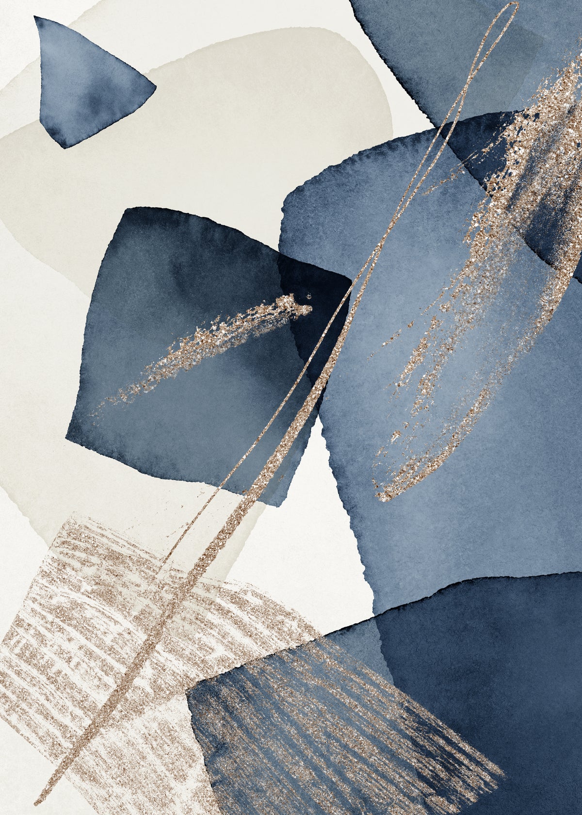 Venture Home Blue Swirl Posters 30x40 Beige