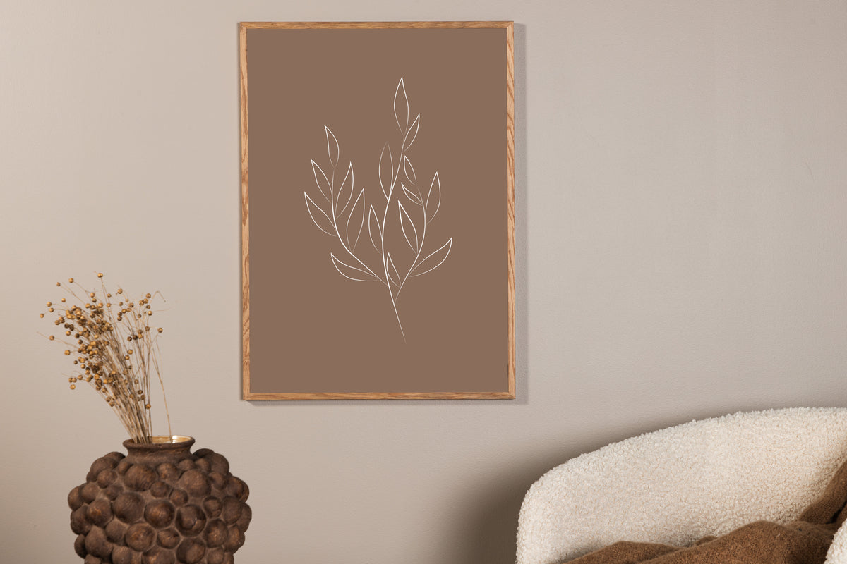 Venture Home Drawed leaf Posters 21x30 Brun