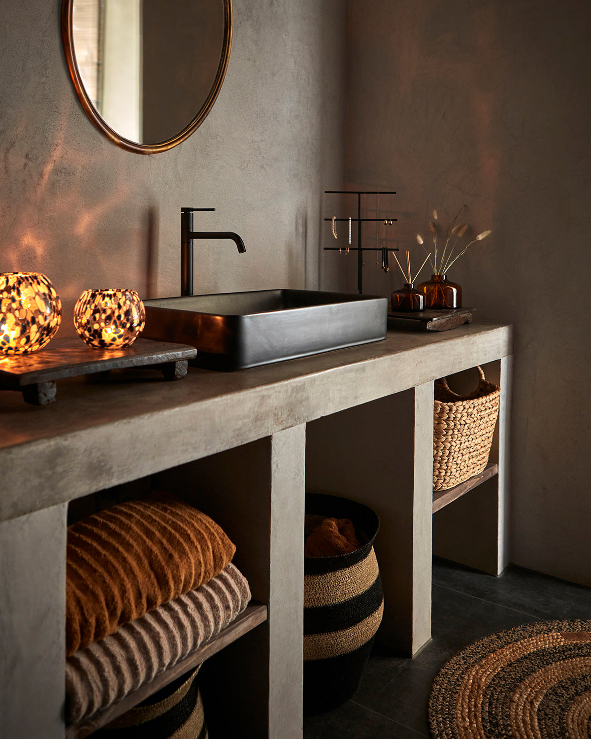 Affari Of Sweden MADIBA Korg, set om 2, Svart/natur