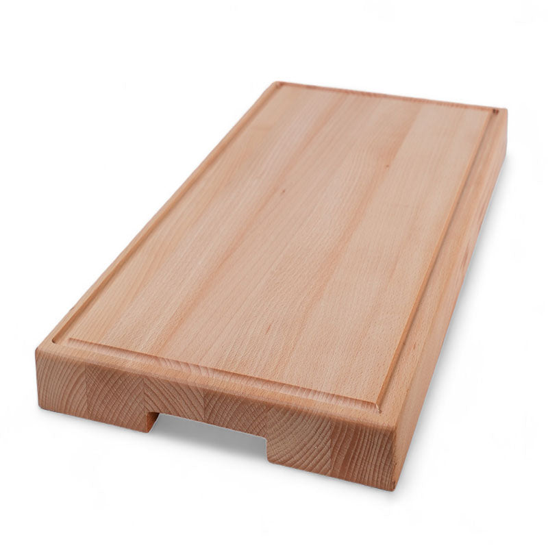 AT-line skärbräda med handtag och spår i oljad bok 750x300x40mm