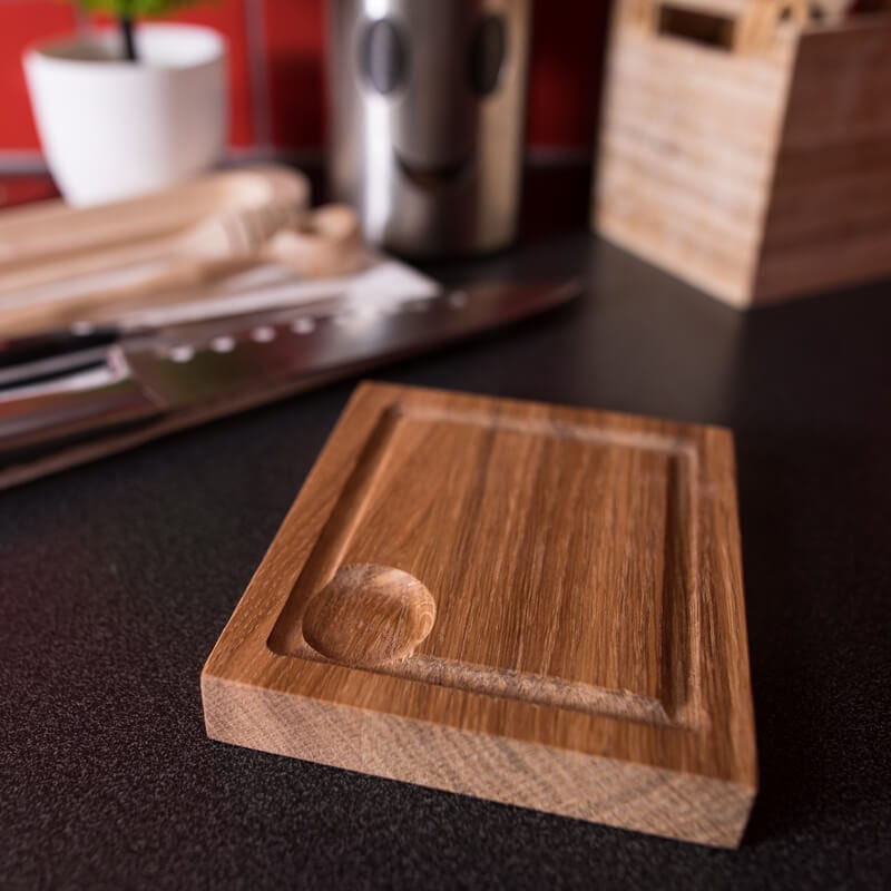 AT-line mini tapasbräda 140x120x20mm i oljad ek/kan inte stoppas