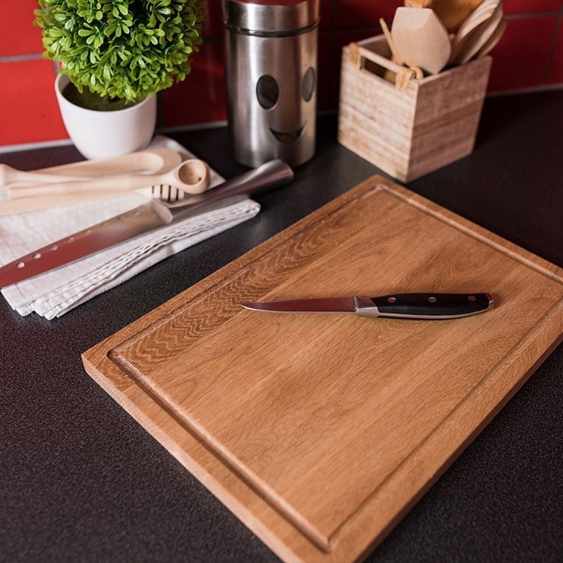 AT-line skärbräda 350x250x22mm i oljad ek med spår