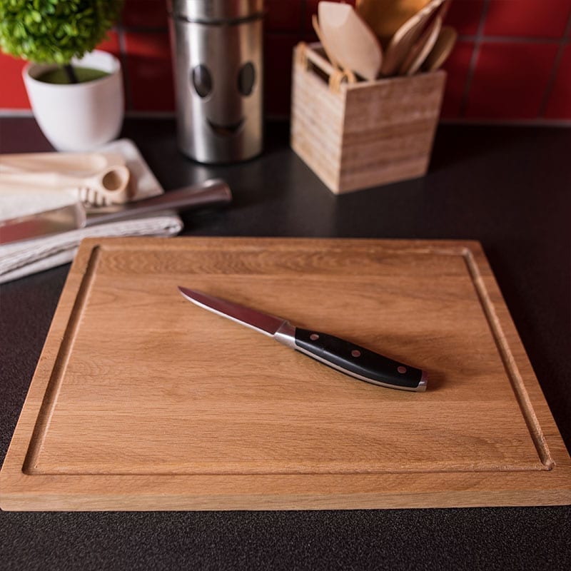AT-line skärbräda 350x250x22mm i oljad ek med spår