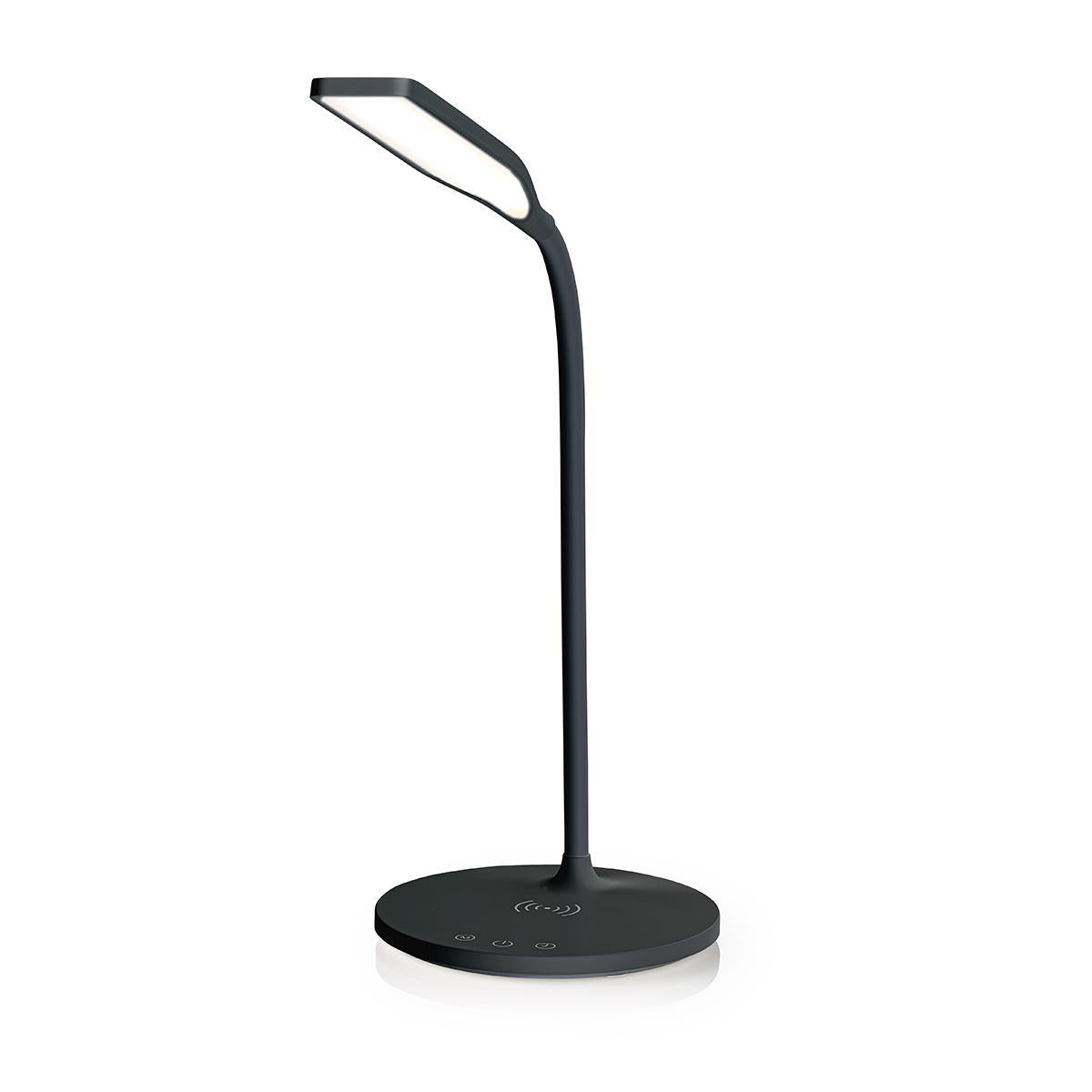 Nedis LED-lampa med trådlös laddare svart