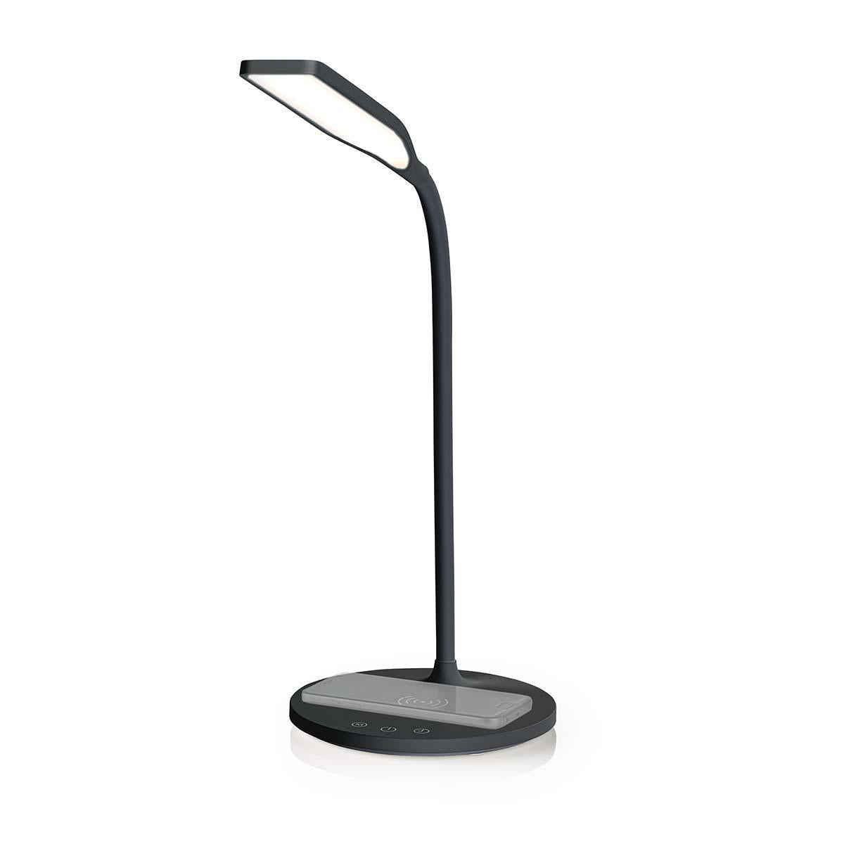 Nedis LED-lampa med trådlös laddare svart