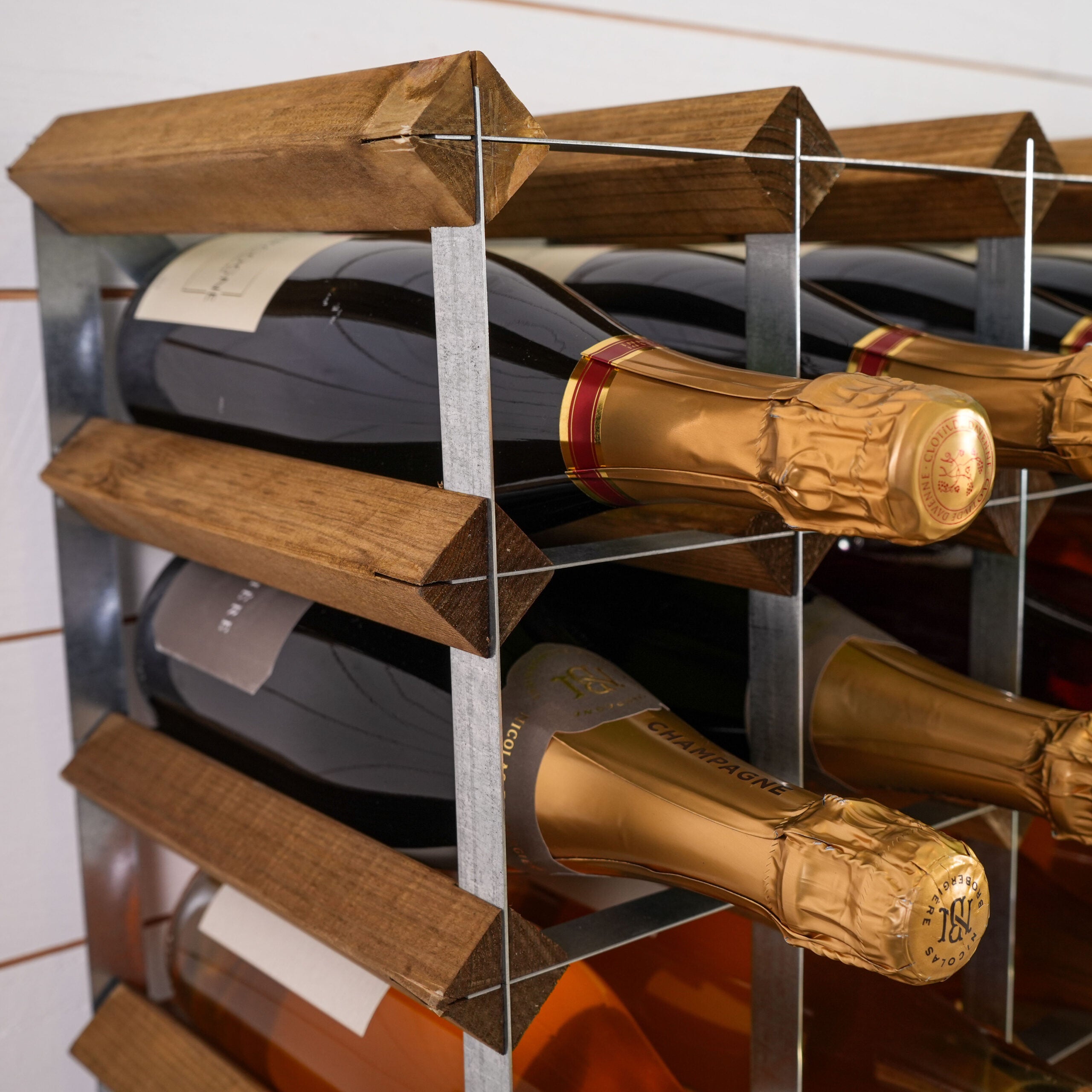 The Swedish Wine Rack Factory Vinställ 9 Flaskor Monterat Ljust Trä