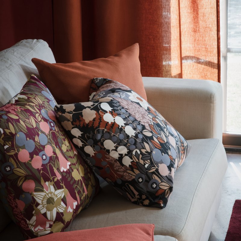 Almedahls Skogen, kuddfodral, blå brun, 47x47cm