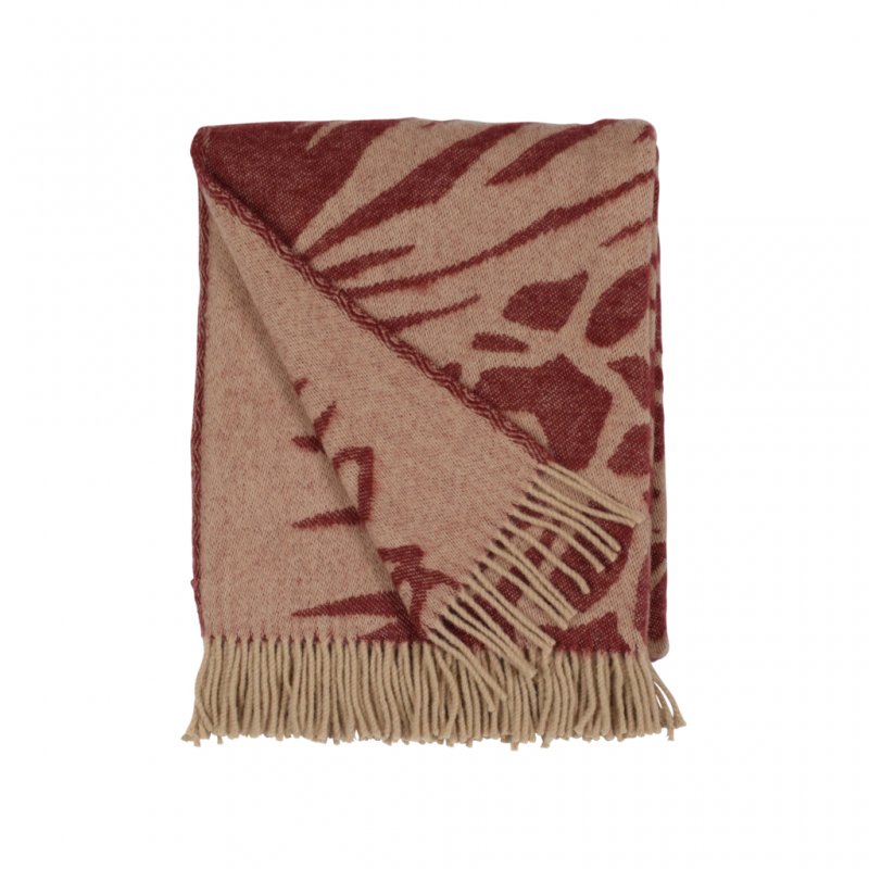 Almedahls Kotteri, pläd, vinröd beige
