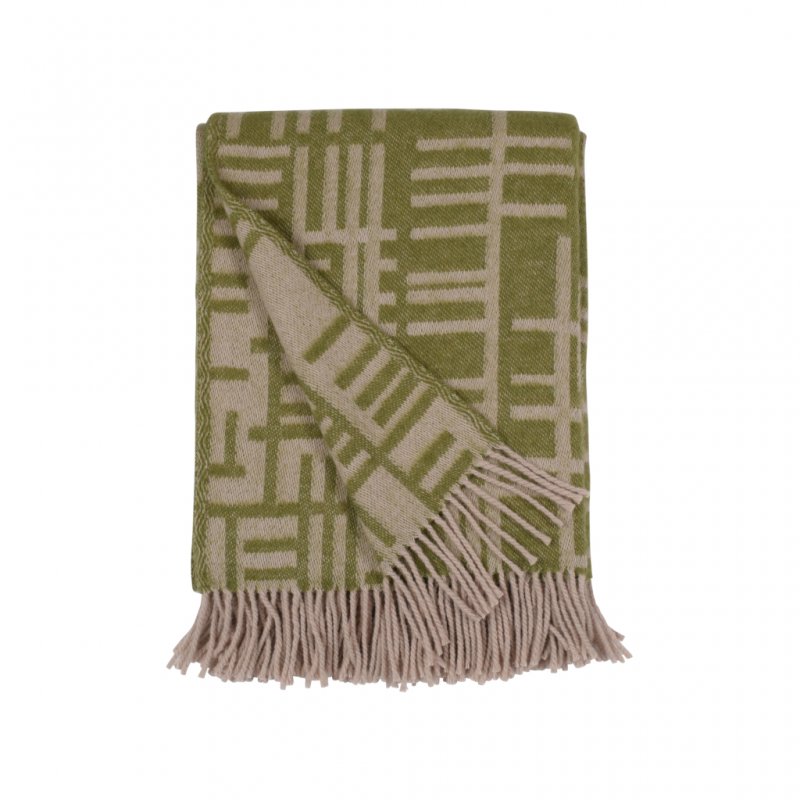 Almedahls Pickepin, pläd, mossgrön beige