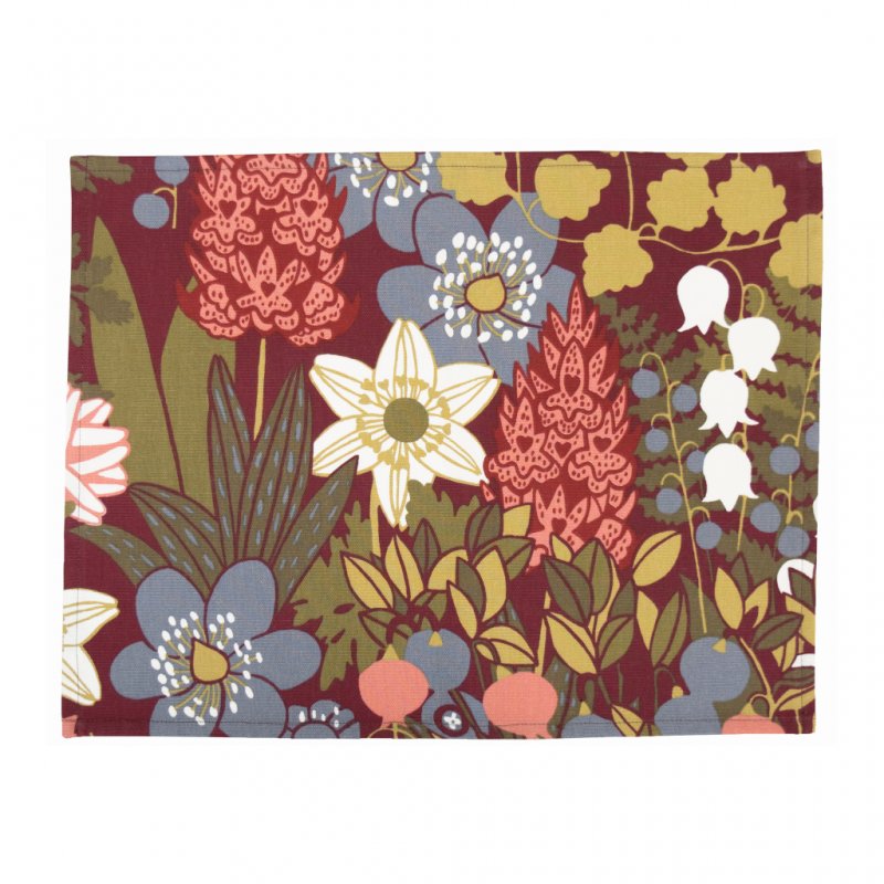 Almedahls Skogen, bordstablett, vinröd, 45x34cm 2-pack