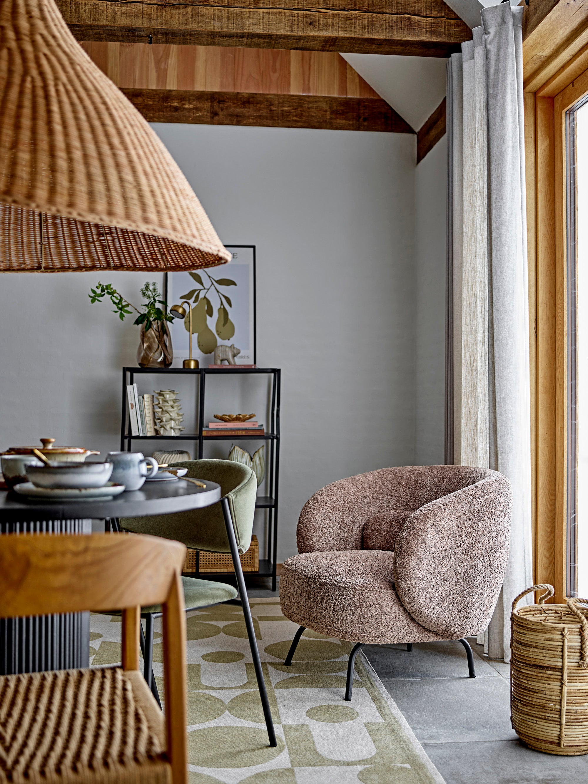 Bloomingville TESSER Korg, Natur, Rattan, set om 3