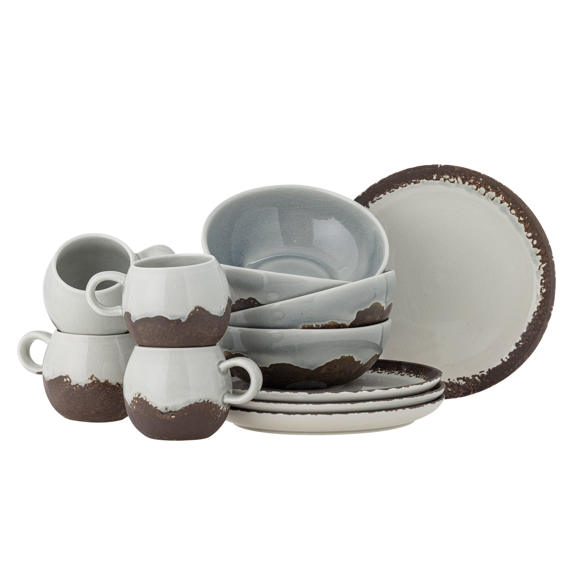 Bloomingville PAULA Frukostset, Brun, Stengods