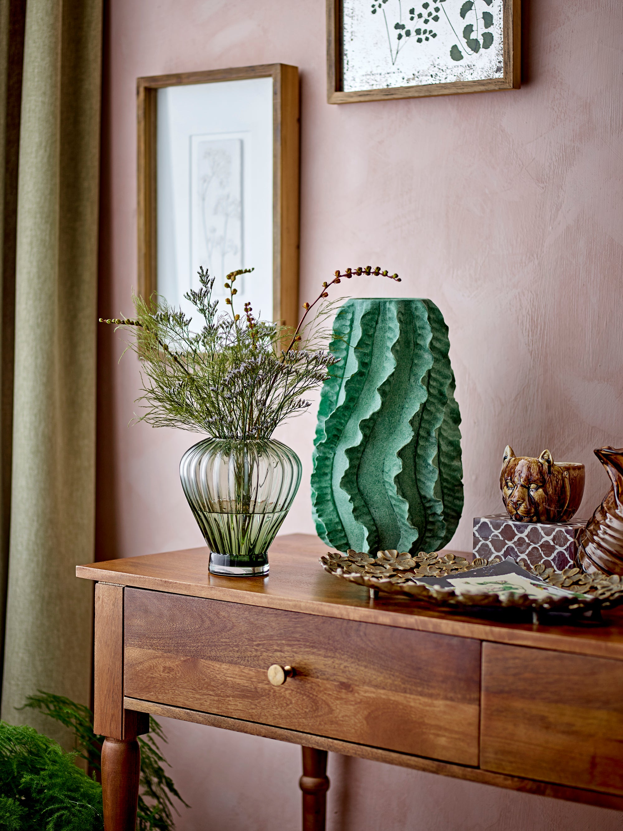 Creative Collection NATIKA Dekorationsvas, Grön, Terrakotta