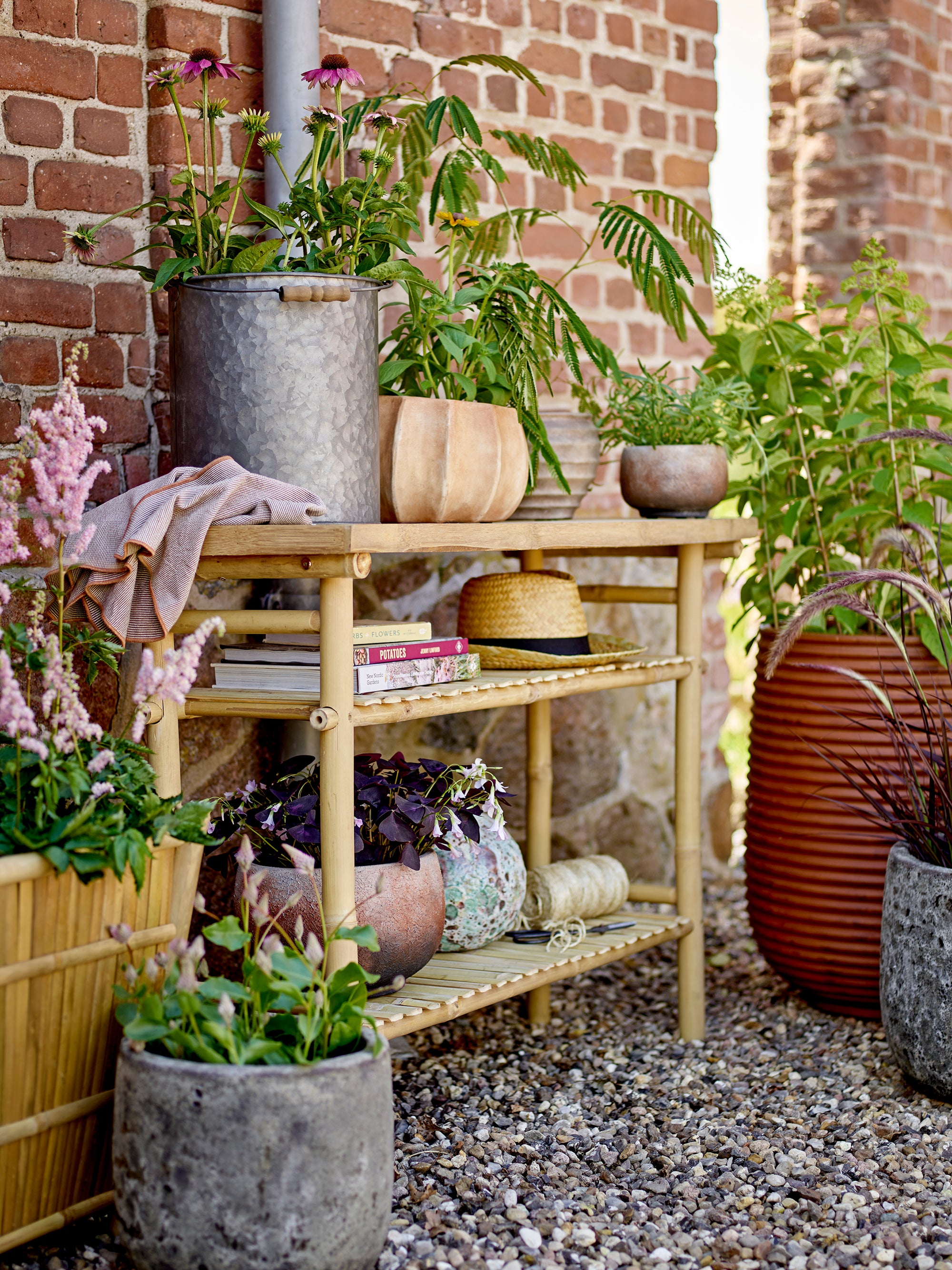 Bloomingville MESOLA Kruka, Brun, Magnesia, set om 2