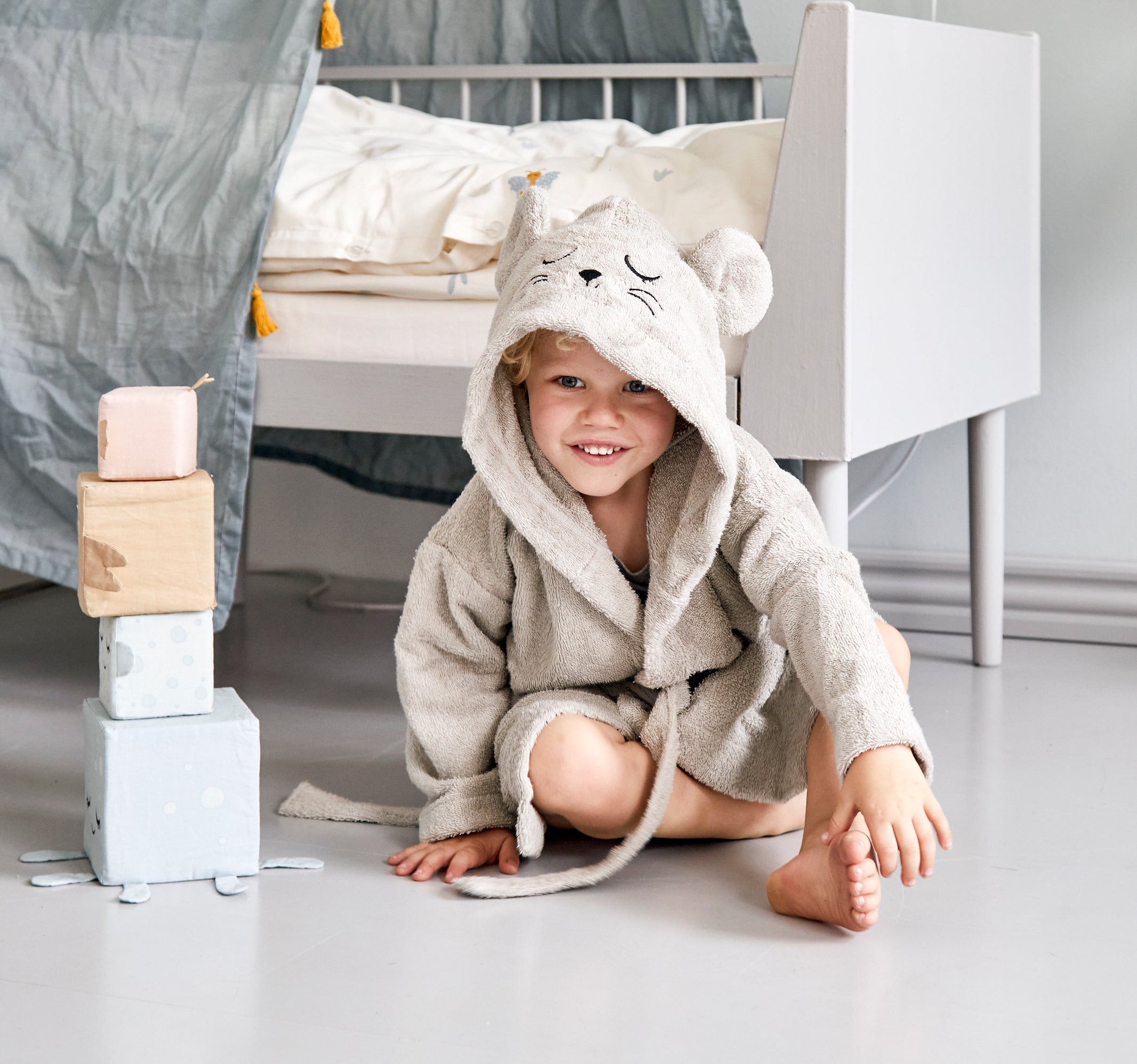 Roommate Bathrobe - MOUSE grå (3-4 years)