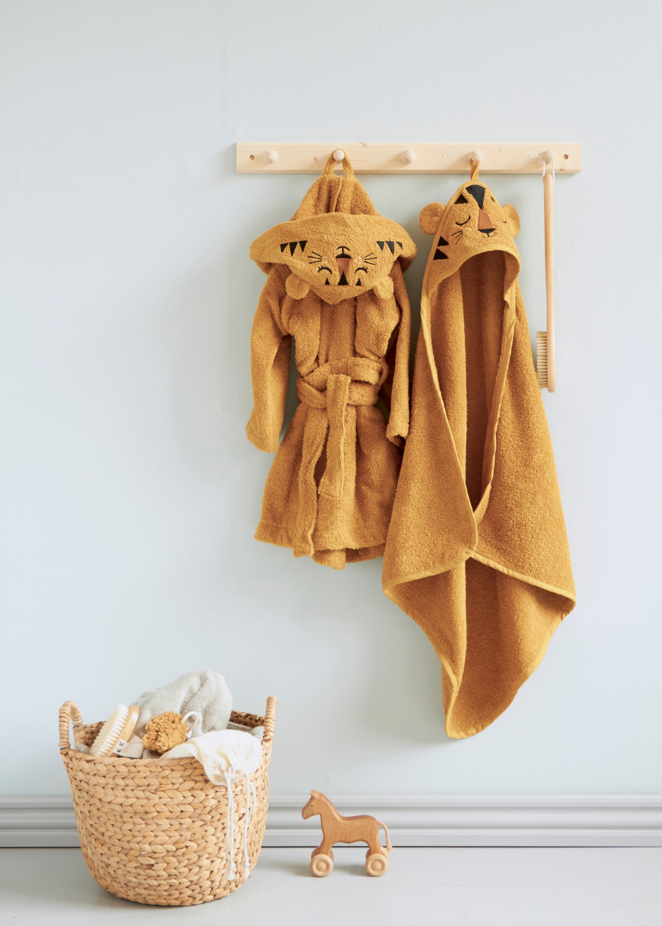 Roommate Bathrobe - TIGER, ochre (3-4 years)